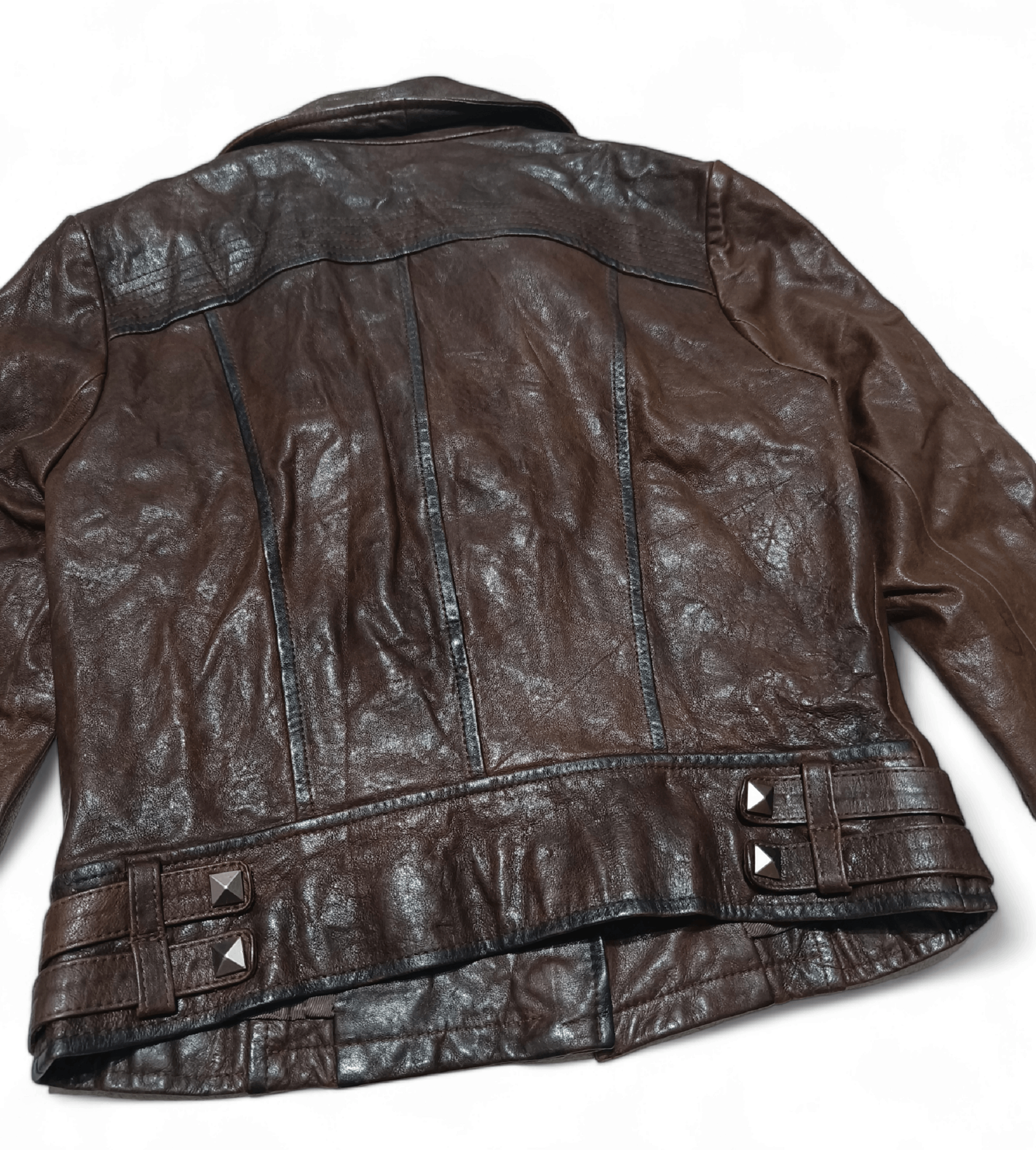 Vintage Vintage Women's Ramones Rockabilly Lady Biker Leather Jacket Size XS / US 0-2 / IT 36-38 - 8 Thumbnail