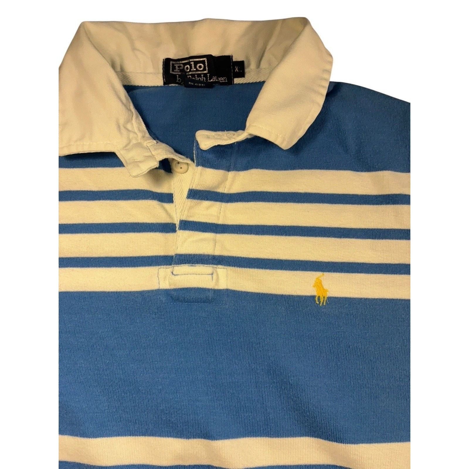 Polo Ralph Lauren VTG 90s Polo Ralph Lauren Rugby Shirt XL Striped pony lUSA Size US XL / EU 56 / 4 - 5 Thumbnail