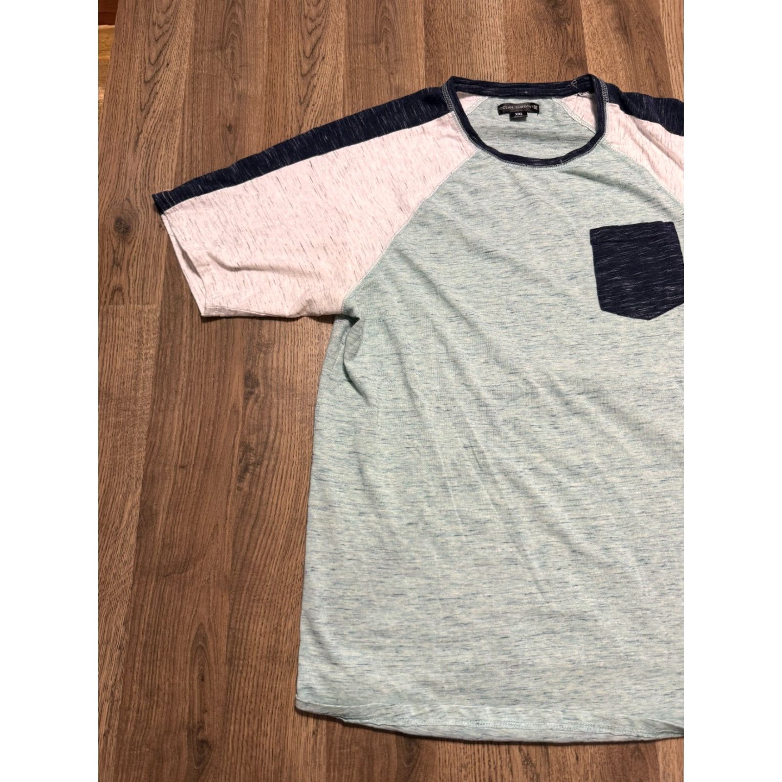Vintage VINTAGE? (no) Ocean Current Shirt Men's XXL Green Pocket Tee Round Neck 2XL Short Sleeve T-Shirt Men Size US XXL / EU 58 / 5 - 3 Thumbnail