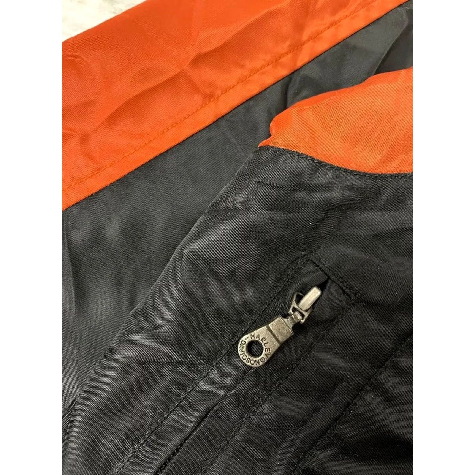 Harley Davidson VINTAGE Harley-Davidson Bomber Jacket Mens M Black 90s Motorcycle Racing Logo Nylon Lining Polyester Jacket Size US M / EU 48-50 / 2 - 7 Thumbnail