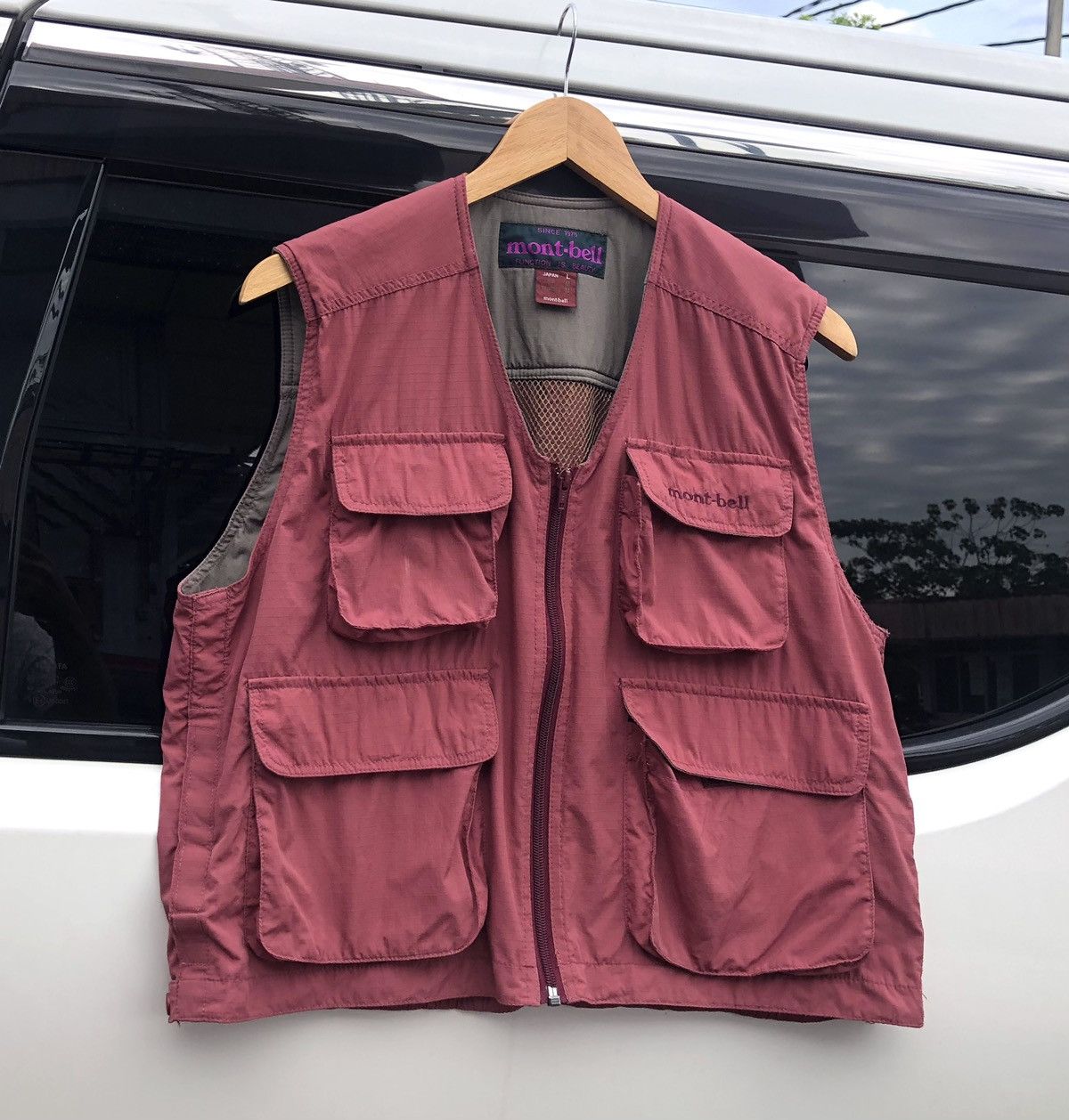 Montbell Vintage Mont-bell Wine Red Multi Pocket Cargo Vest Size US M / EU 48-50 / 2 - 2 Thumbnail