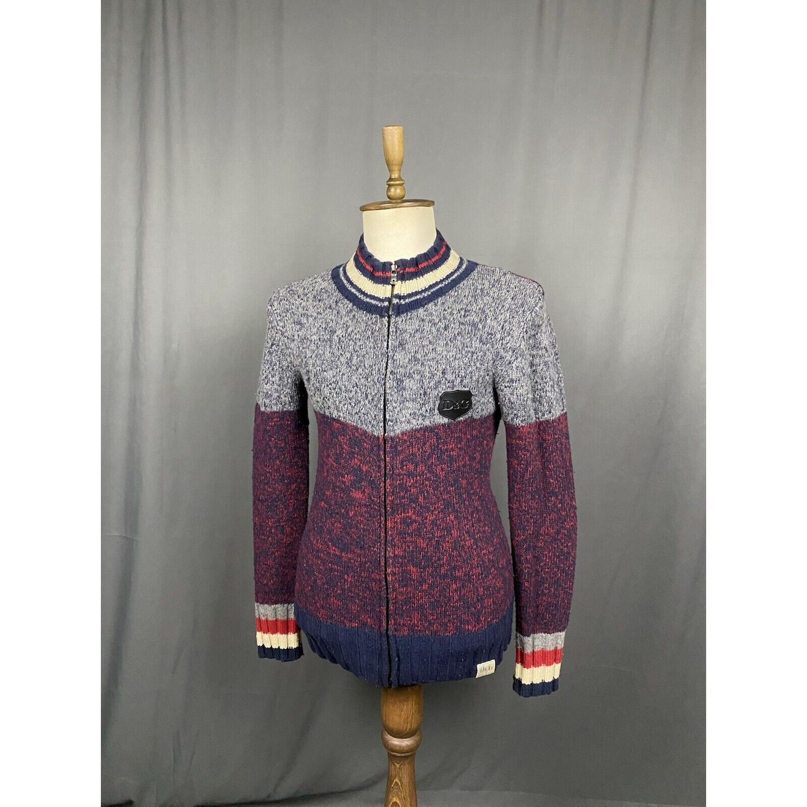 Dolce & Gabbana Dolce&Gabbana Men's Purple Gray Heavy Knitted Full Zip Sweat Size US S / EU 44-46 / 1 - 4 Thumbnail