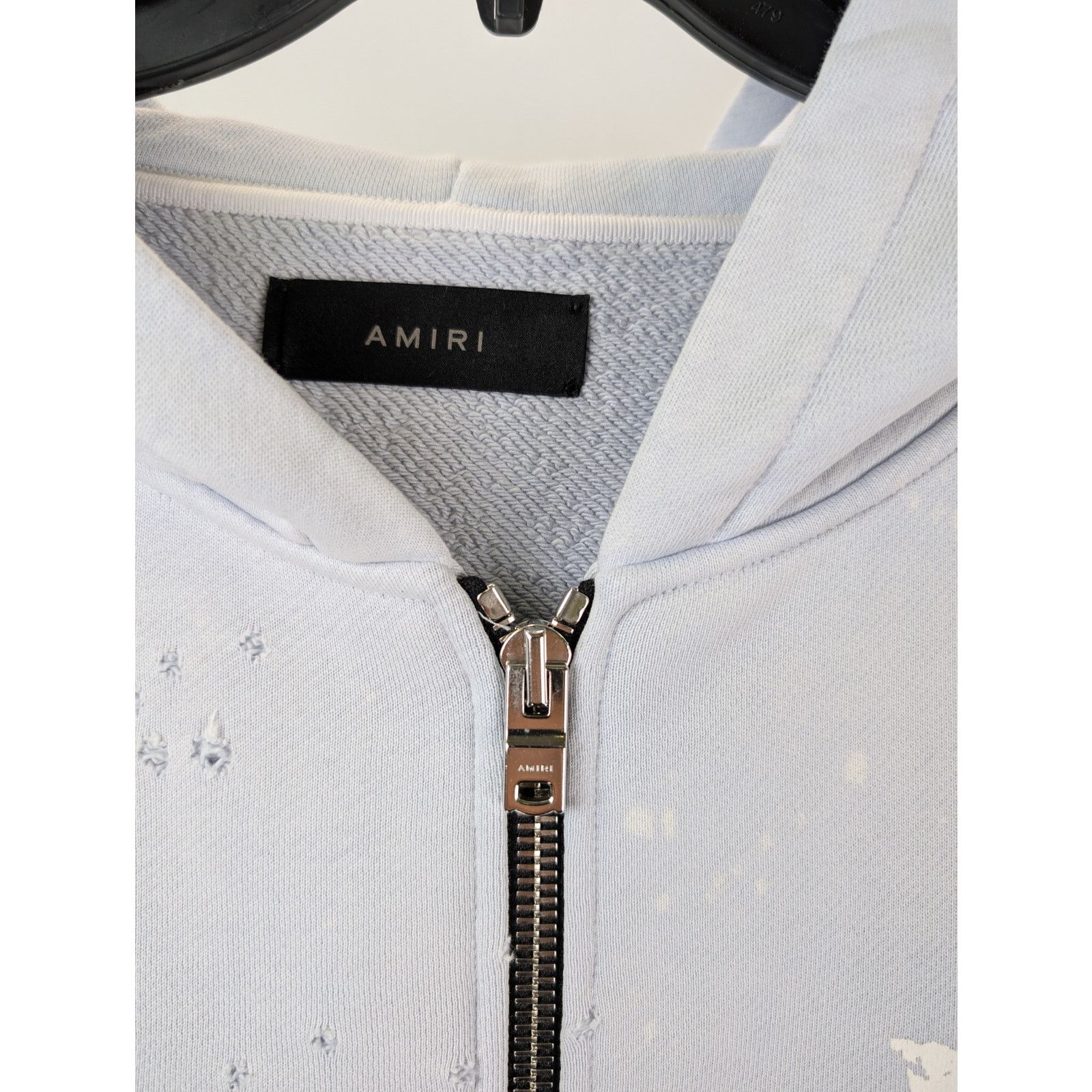 Amiri o1rshd1 Washed MA Shot Hoodie Zipper in Grey Dawn Size US XXL / EU 58 / 5 - 8 Thumbnail