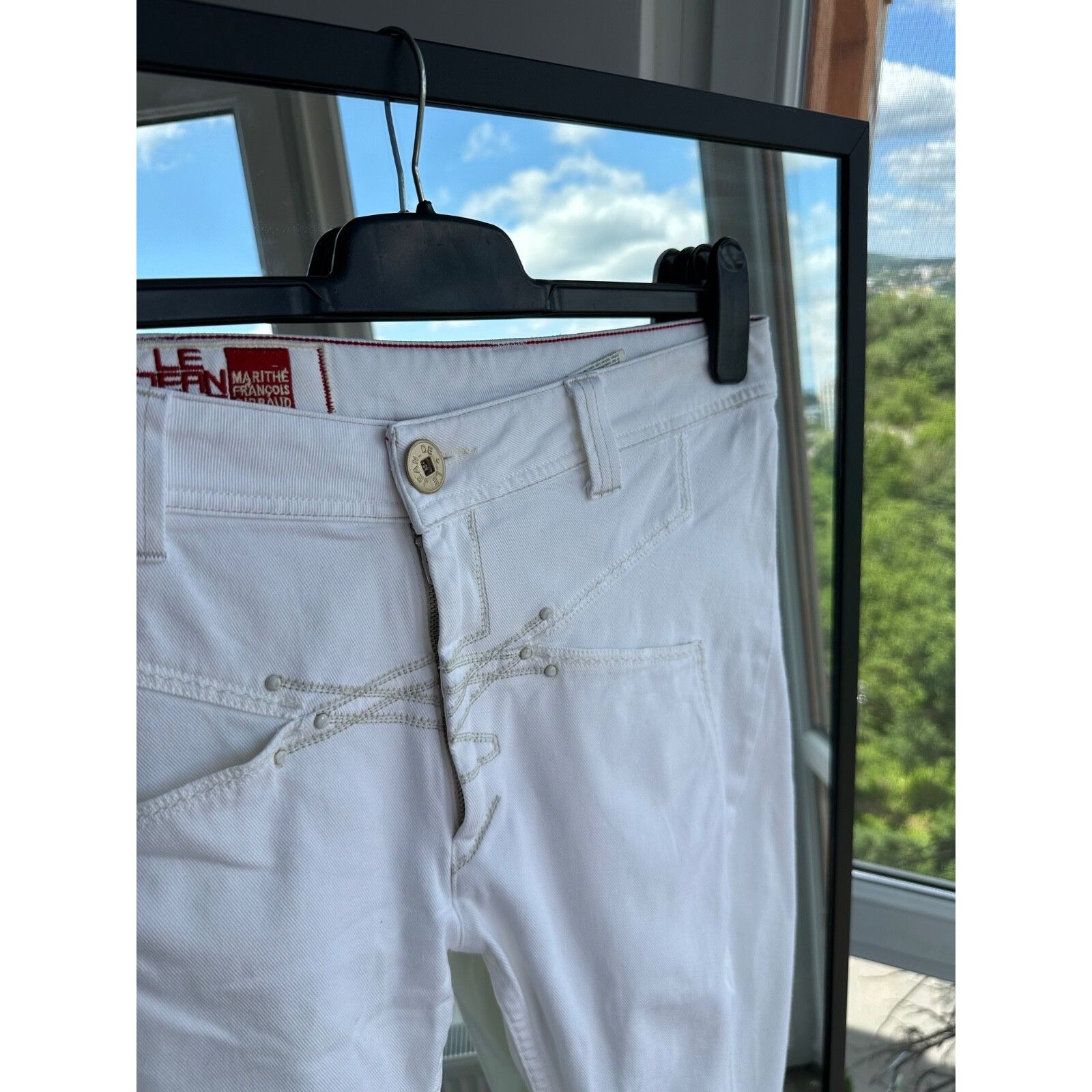 Marithe + Francois Girbaud Marithé + François Girbaud Y2K Women’s White Low Rise Jeans Size US 28 / EU 44 - 4 Thumbnail