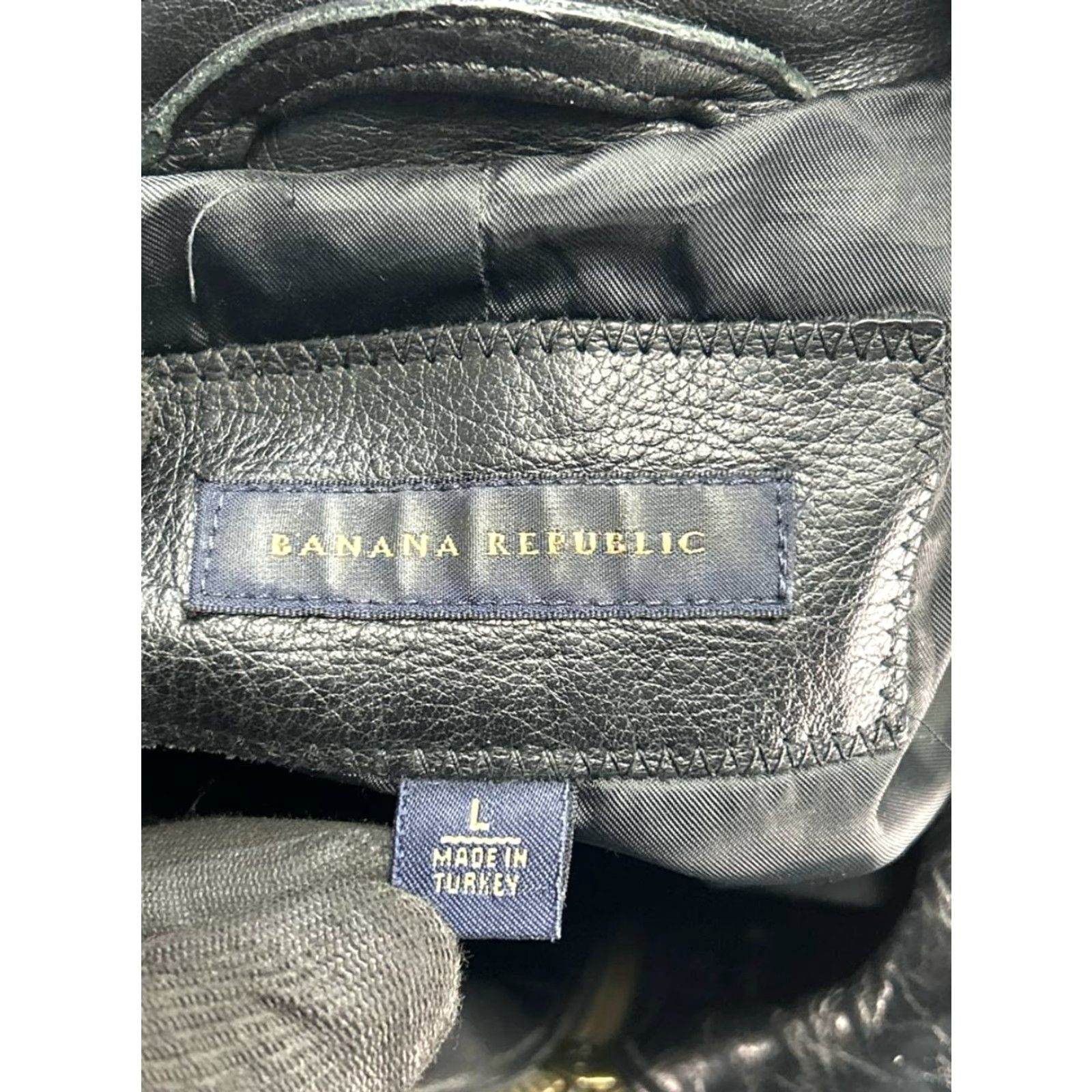 Banana Republic VINTAGE Banana Republic Jacket Men L Black Leather Bomber Full Zip - Casual, Regular Fit, Heavy Size US L / EU 52-54 / 3 - 4 Thumbnail