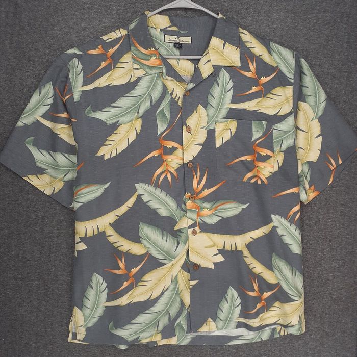 Tommy Bahama 100% Silk Hawaiian Shirt Mens XL