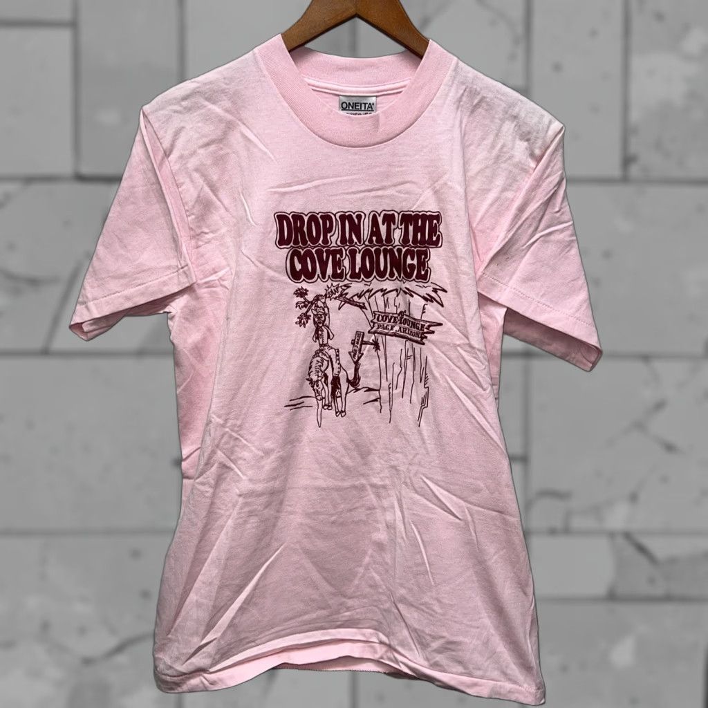 Vintage VTG SINGLE STITCH Pink T-Shirt Mens L Cove Lounge/Power (Oneita) Size US L / EU 52-54 / 3 - 1 Thumbnail