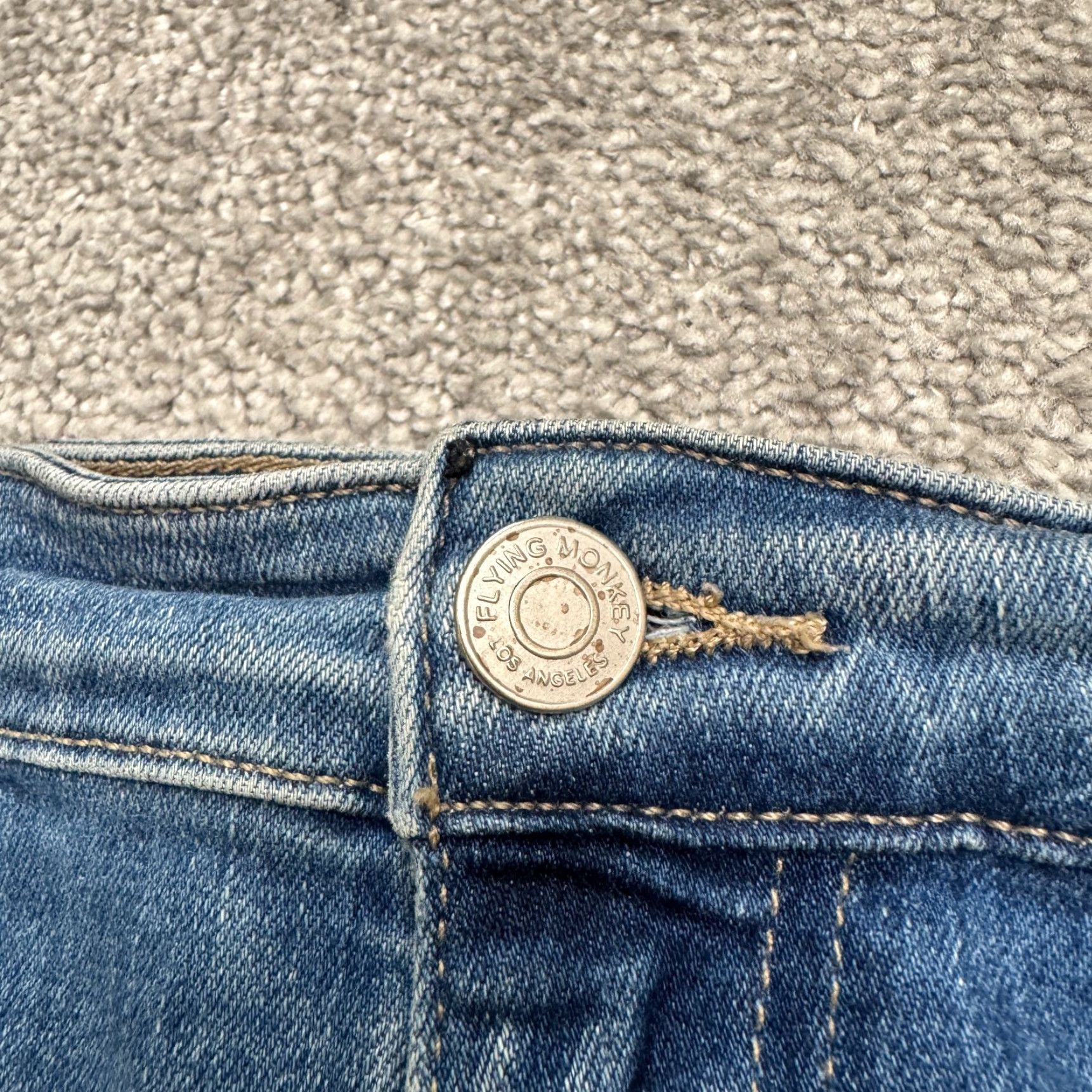 Vintage Flying Monkey Jeans Two Tone Denim Womens 30 Blue Mid Rise Ankle Slit 27in Inseam City Outdoor Size 30" / US 8 / IT 44 - 3 Thumbnail