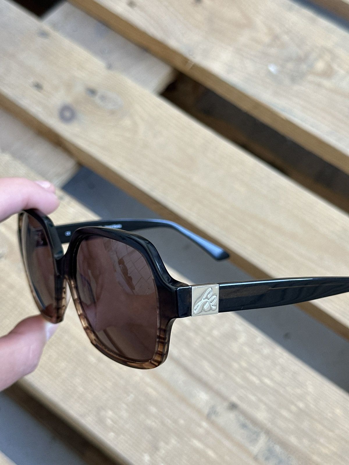 Handmade × Sonia Rykiel × Vintage Sonia Rykiel Hand Made Black-Brown Women’s Sunglasses Size ONE SIZE - 2 Thumbnail