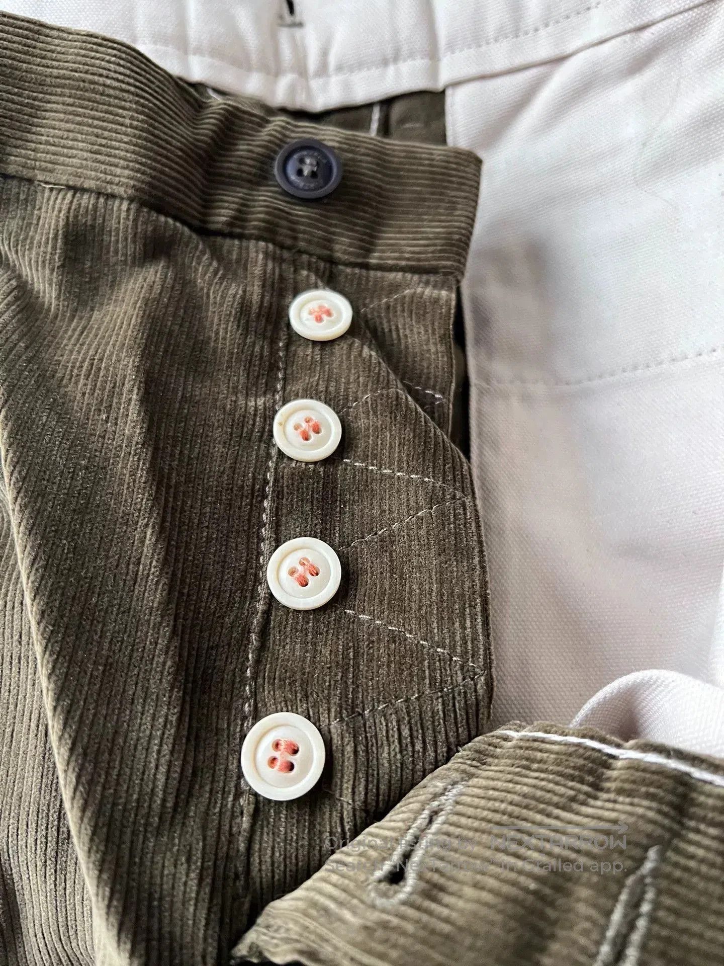 Fortela Fortela Green Corduroy Casual Pants. Size US 33 - 9 Thumbnail