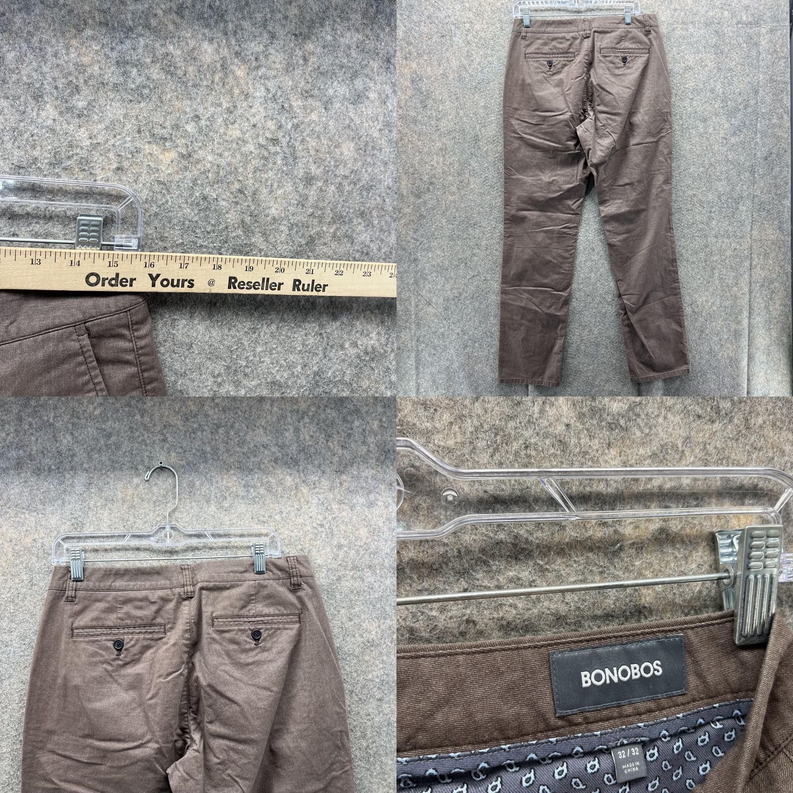 Bonobos Bonobos Pants Men 32x32 Brown Chino Slim Fit Casual Flat Front Cotton Canvas Size US 32 / EU 48 - 8 Thumbnail