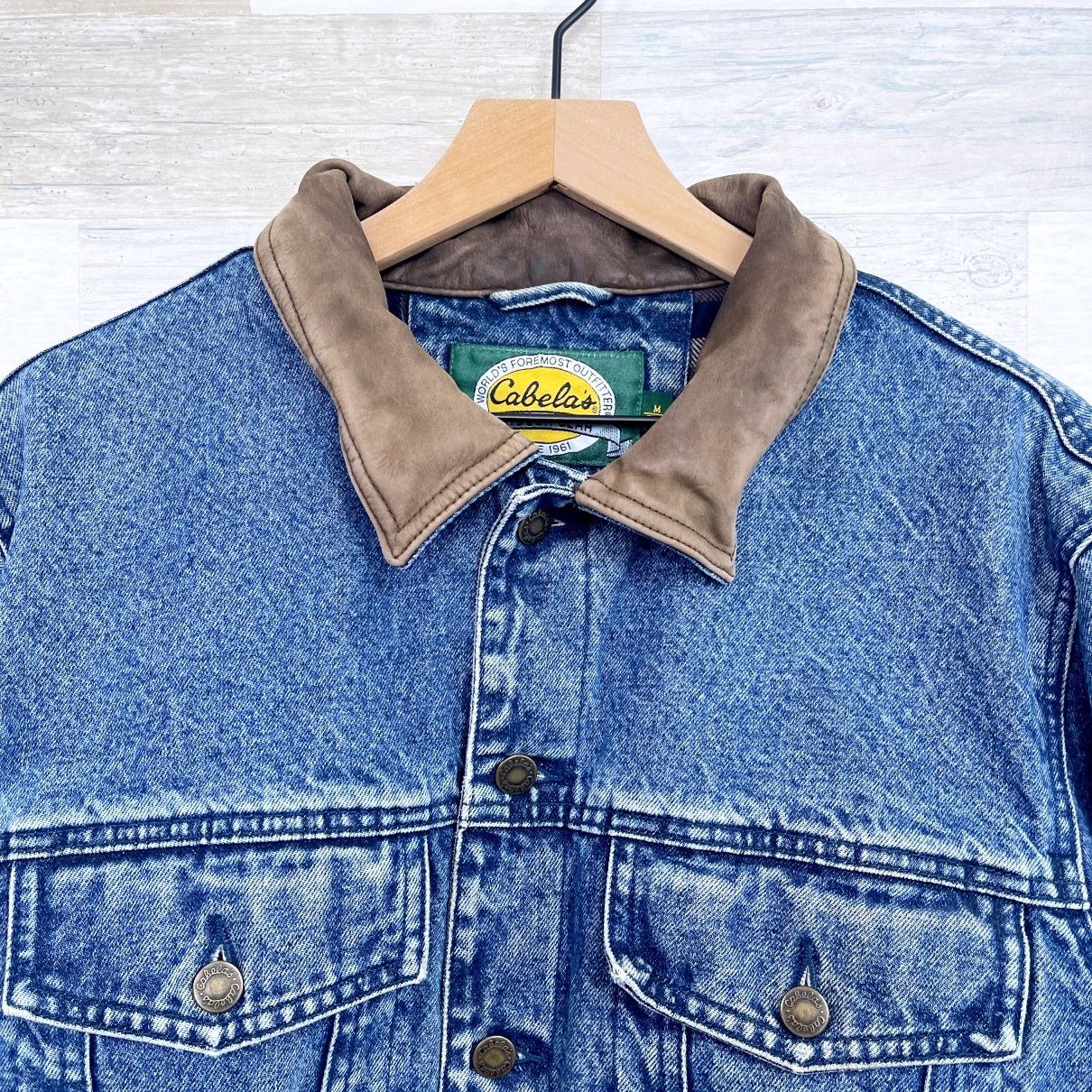 Cabelas Cabelas Vintage Flannel Lined Jean Jacket Field Denim Mens M Size US M / EU 48-50 / 2 - 2 Thumbnail