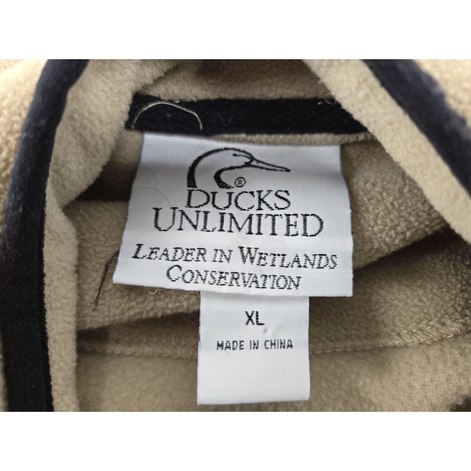 Logo 7 Ducks Unlimited Men's Fleece Jacket XL Full Zip Tan Hunting Embroidered Logo Size US XL / EU 56 / 4 - 8 Thumbnail