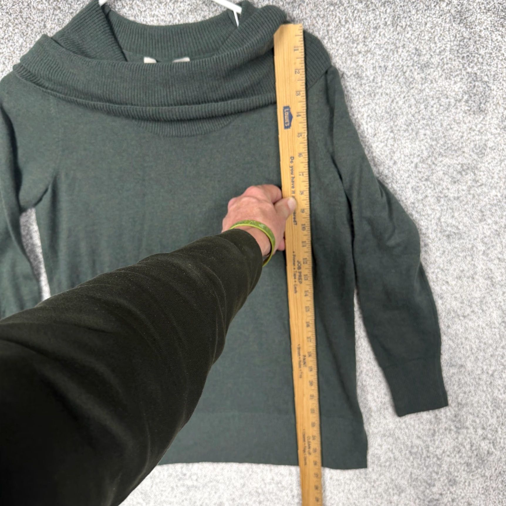 Loft LOFT Womens Sweater M Green Cowl Neck Pullover Knit Casual Fall Winter 60% Acrylic 40% Nylon Solid Tight-Knit Long Sleeve Ladies Mens? (Gender at end) Size M / US 6-8 / IT 42-44 - 2 Thumbnail