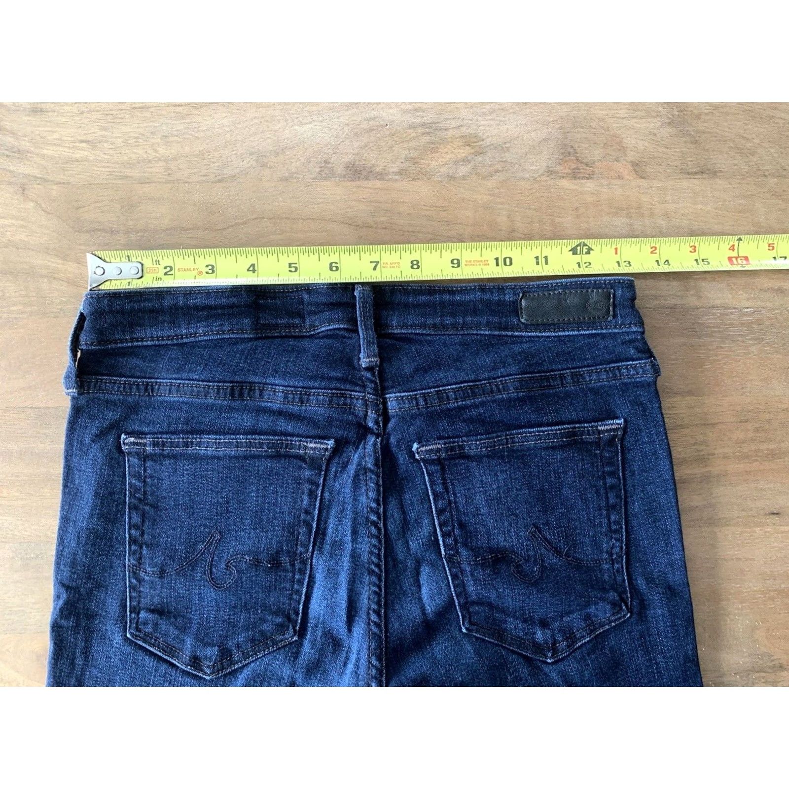 Vintage AG Adriano Goldschmied Jeans Womens 27R Skinny Slim Blue Denim 5-Pocket Inseam 29 in - Retro City Punk USA Logo Rise Mid - Regular Size XS- XXL Size 26" / US 2 / IT 38 - 6 Thumbnail