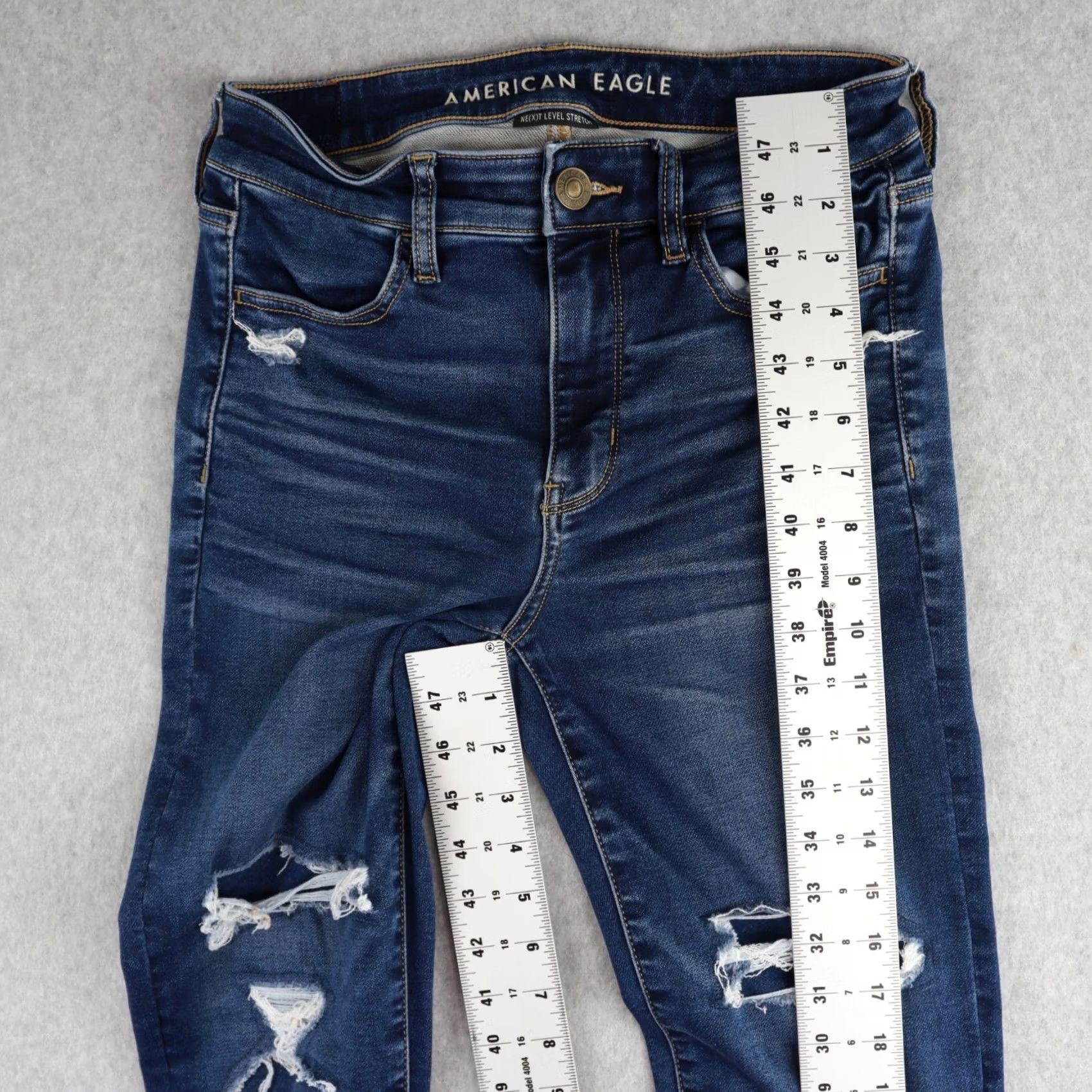 American Eagle Outfitters American Eagle Hi Rise Jegging Women's Size 6 Distressed Stretch Denim Jeans Blue Medium 90s Not Applicable Size 28" / US 6 / IT 42 - 5 Thumbnail