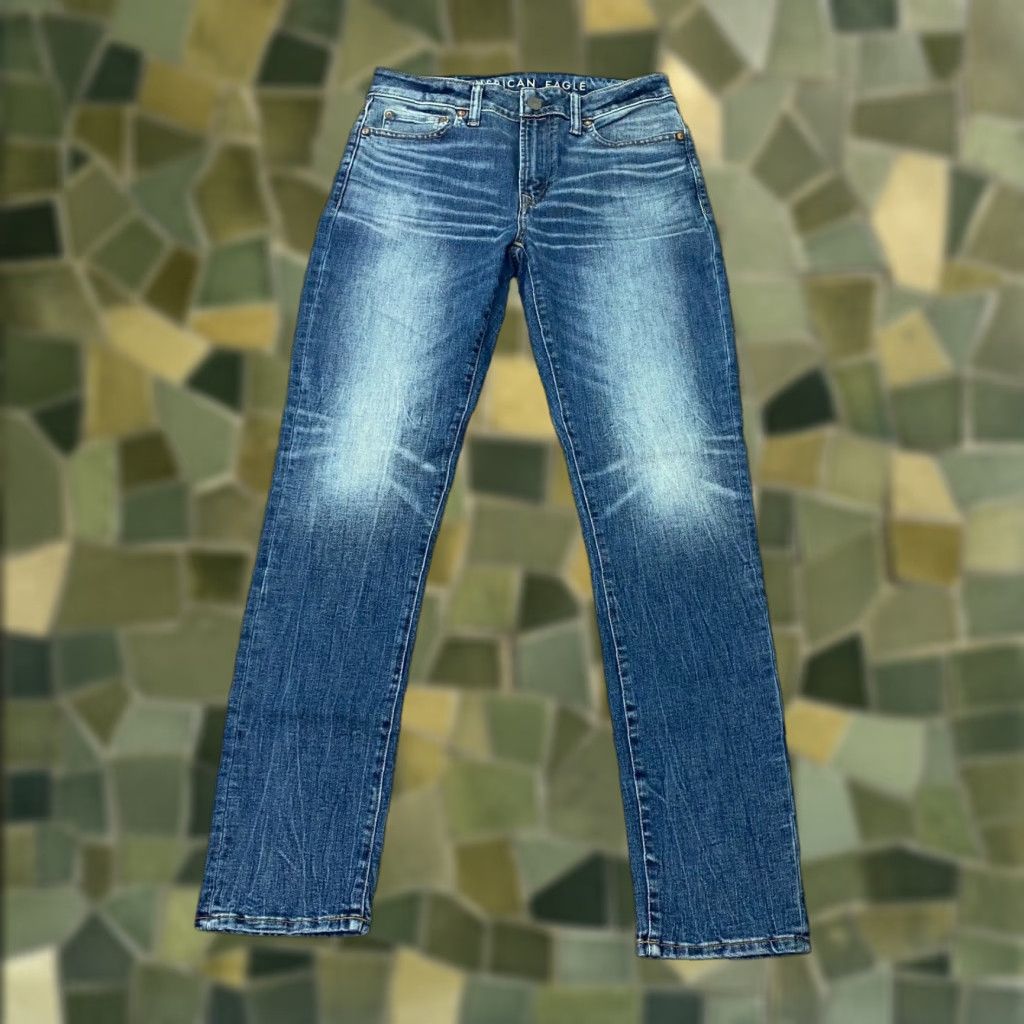 American Eagle Outfitters American Eagle Outfitters Jeans Mens 30x32 Slim Straight Blue 5-Pocket Design Stretch Denim Size US 30 / EU 46 - 1 Thumbnail