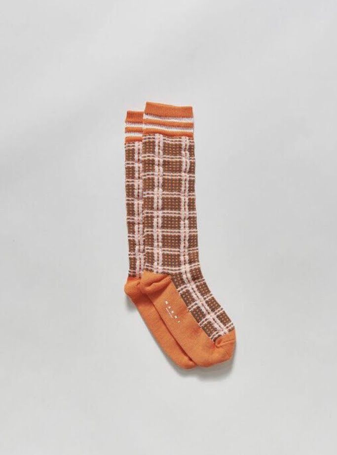 image of Marni O1W1Db10524 Size-Os Knit Socks In Orange, Women's