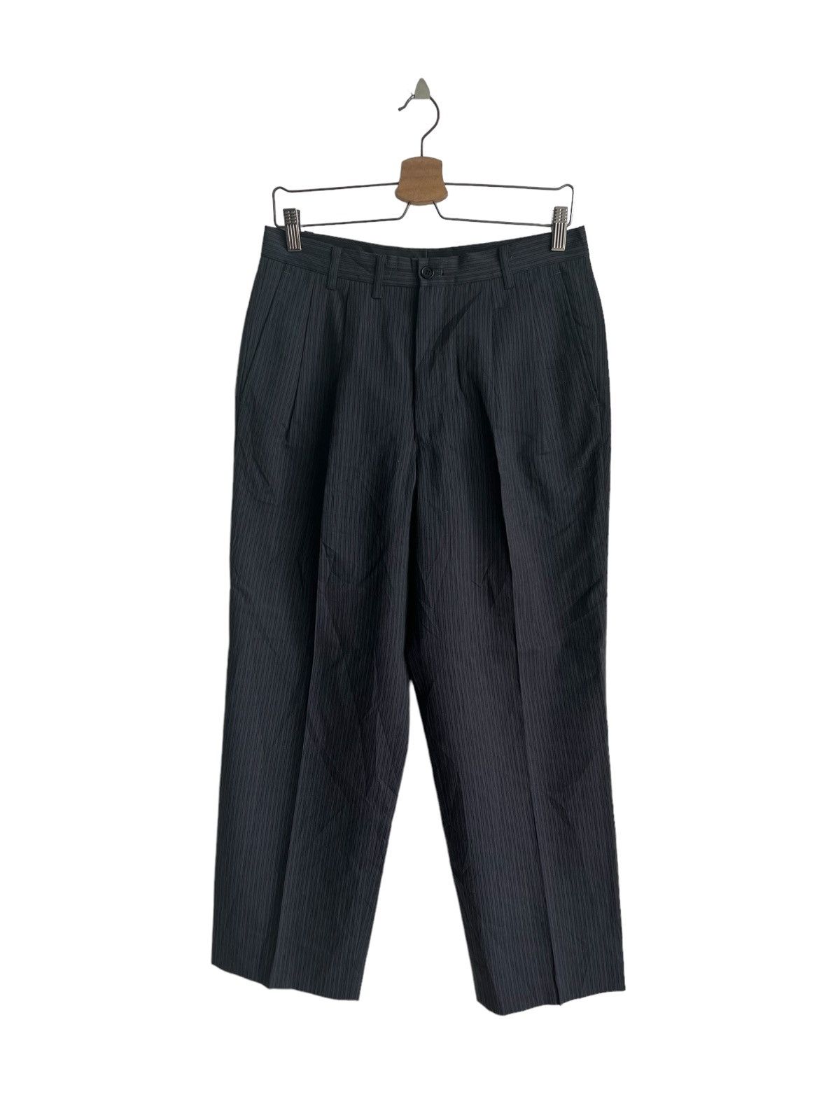 Comme des Garcons Homme 1990s Tete Homme 🇯🇵 Classic Stripe Gabardine Trouser Pants Size US 30 / EU 46 - 3 Thumbnail
