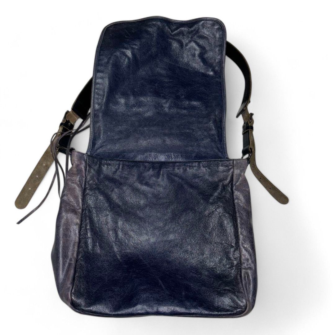 Balenciaga Balenciaga - City Bassus Handbag Flap Gray Blue Leather Size ONE SIZE - 3 Thumbnail