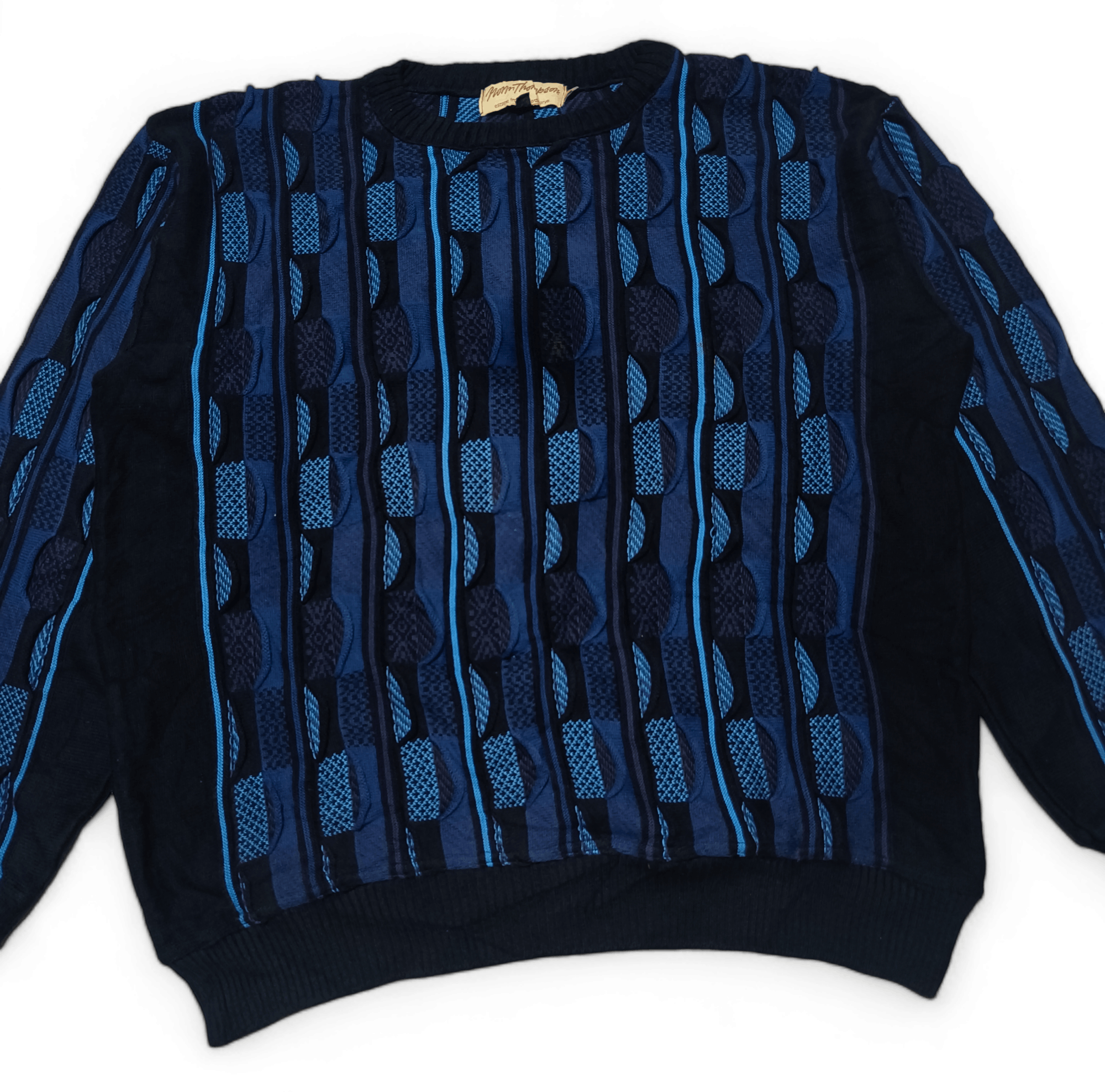 Other Vintage 70s NORM THOMPSON Coogi Style Biggie Knit Sweater Size US M / EU 48-50 / 2 - 2 Thumbnail