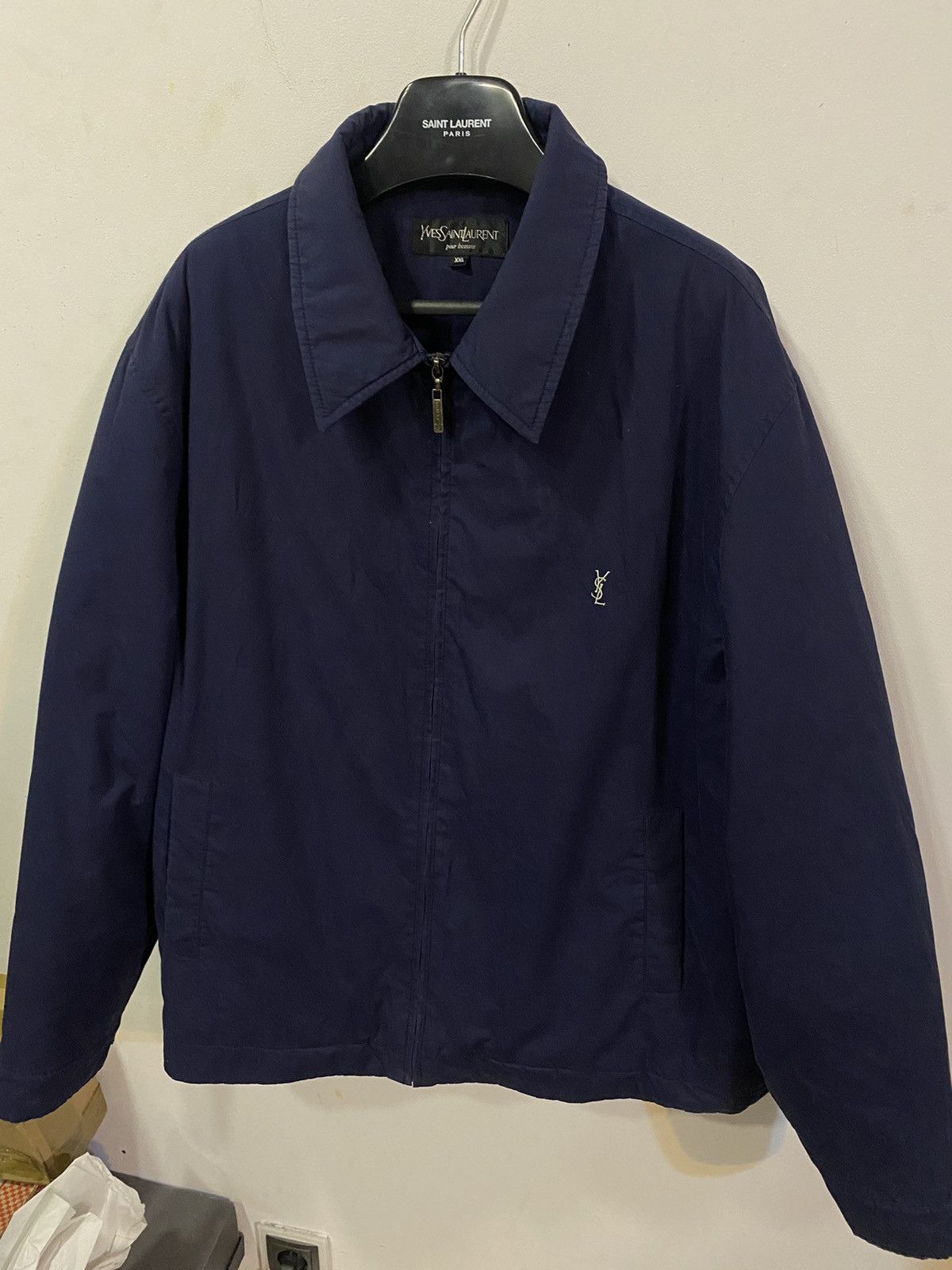 Yves Saint Laurent Warm YSL Jacket Navy YSL Bomber Size US XXL / EU 58 / 5 - 14 Thumbnail