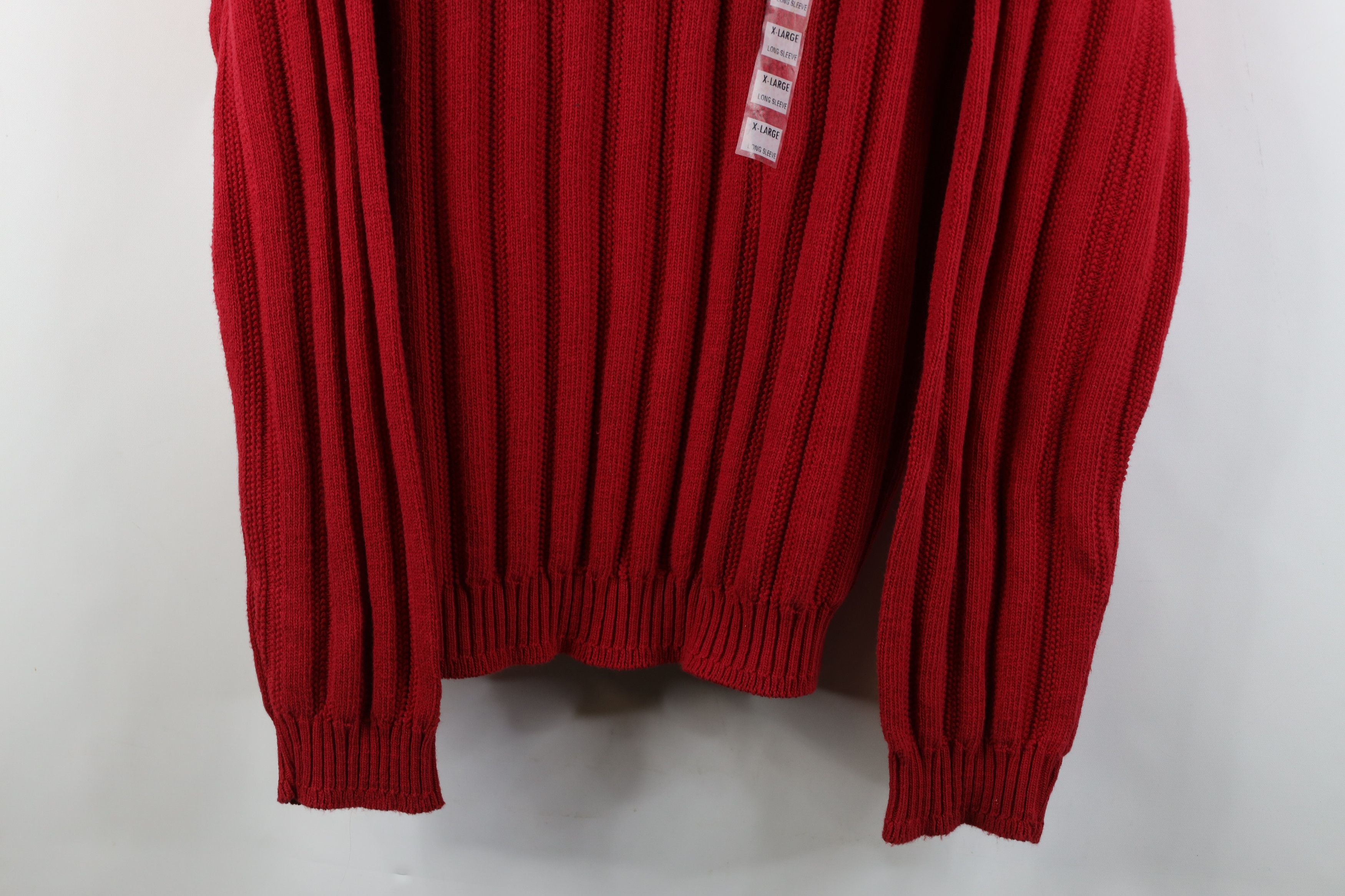 Vintage Deadstock Vintage 90s Streetwear Ribbed Knit Sweater Red USA Size US XL / EU 56 / 4 - 3 Thumbnail