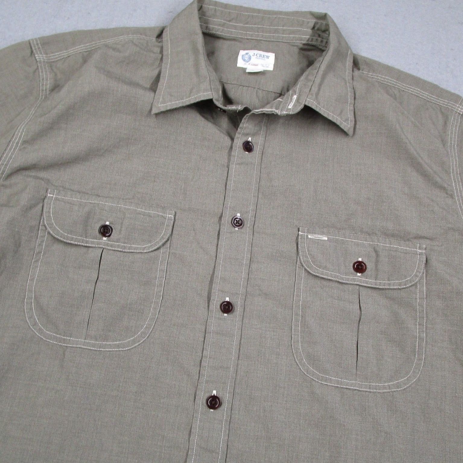 J.Crew J.Crew Shirtings Shirt XL Olive Green Cotton Button-Down Work Shirt 81233 HO06 Size US XL / EU 56 / 4 - 2 Thumbnail
