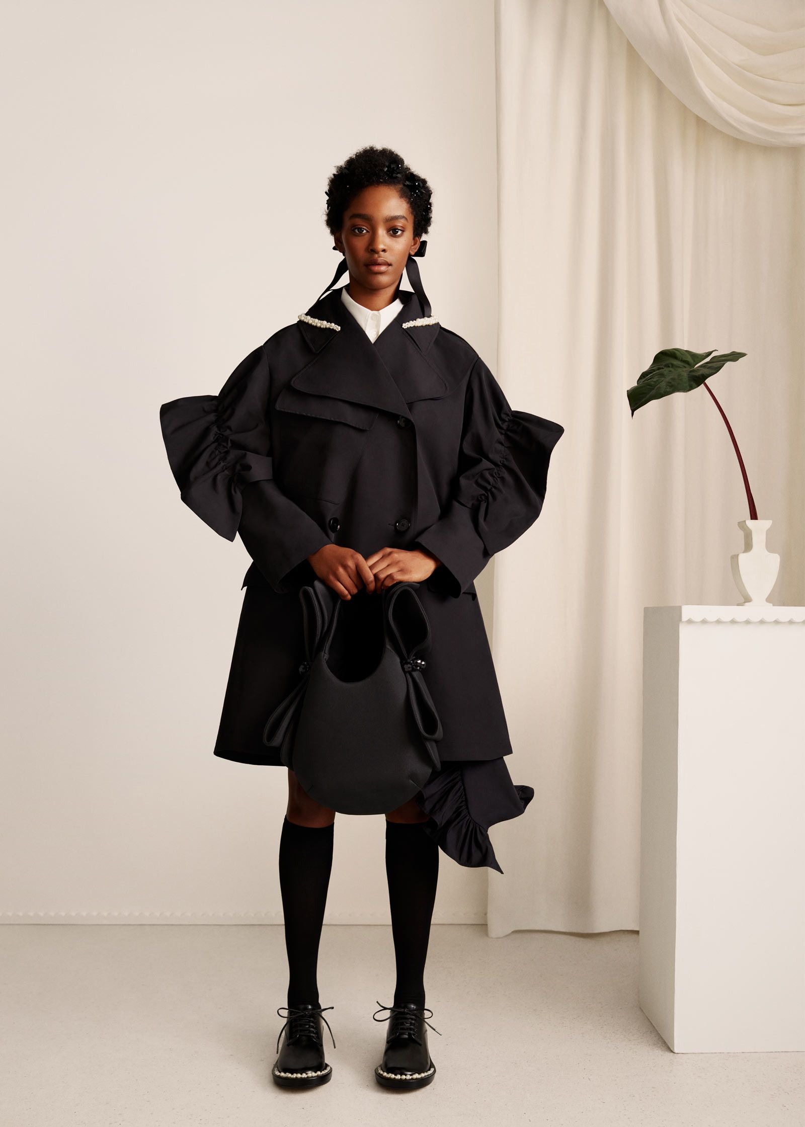 H&M × Simone Rocha SIMONE ROCHA x H&M Black Coat Size M / US 6-8 / IT 42-44 - 3 Thumbnail