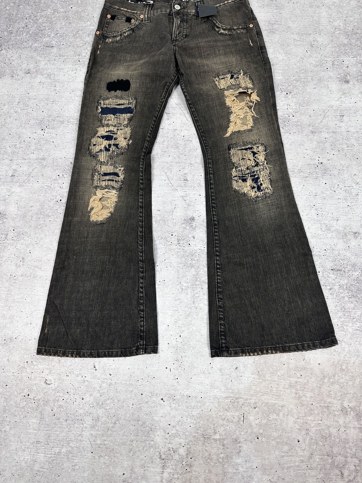 Allsaints Archive AllSaints Distressed Denim Jeans W30 Grunge Rock Y2K Size 30" / US 8 / IT 44 - 2 Thumbnail