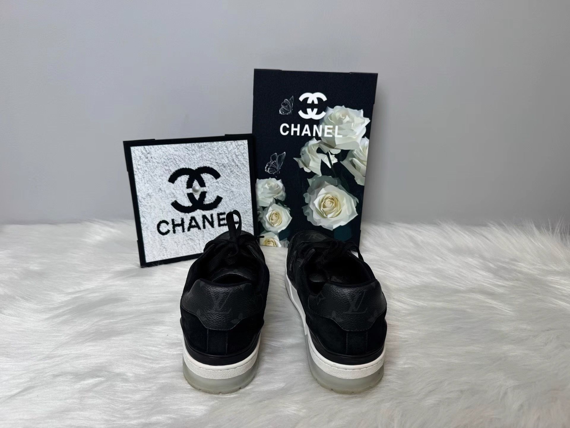 Louis Vuitton LV Trainer Black Monogram Printed Casual Shoes K36 Size US 8 / EU 41 - 3 Thumbnail