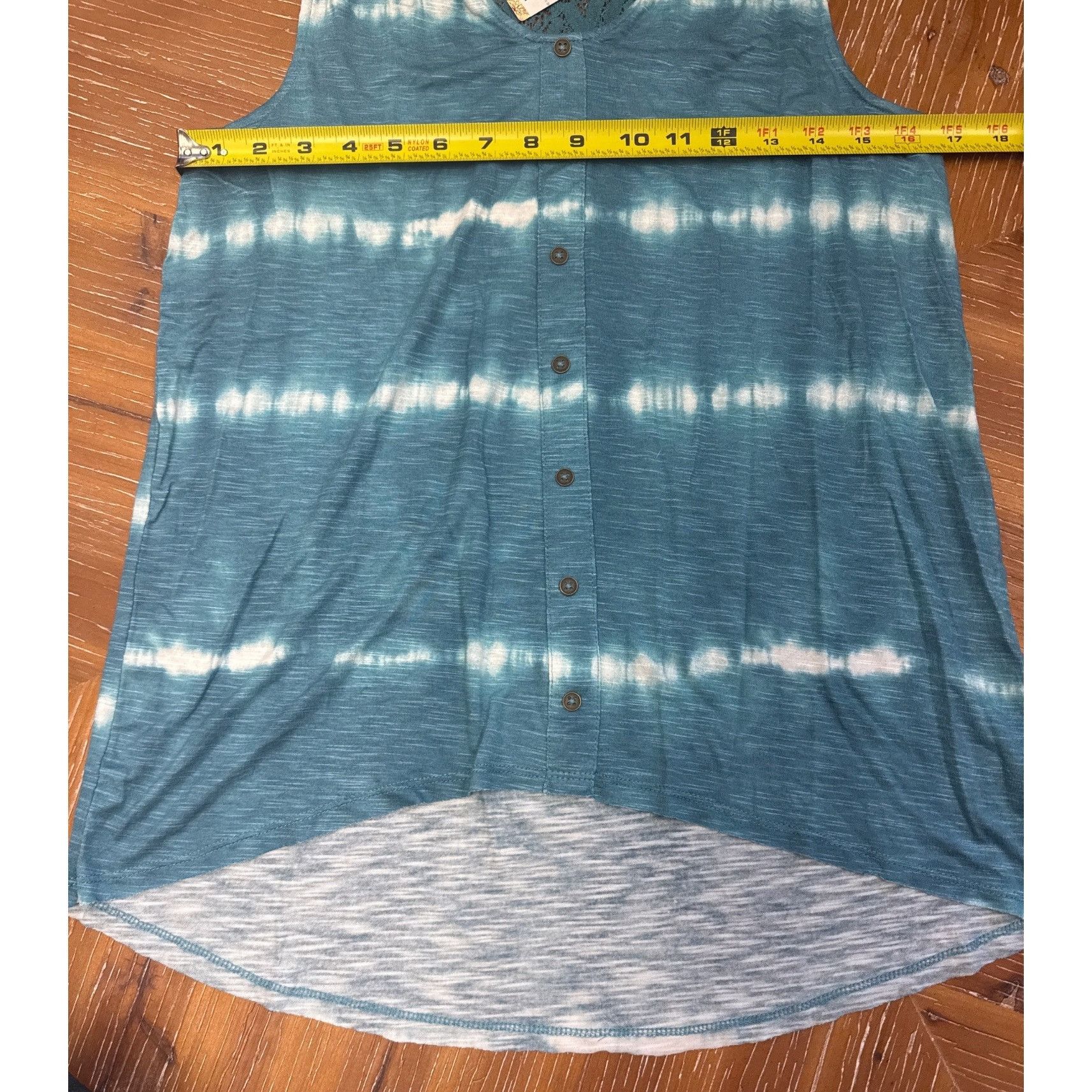 Other Blue Tie-Dye Sleeveless Button-Down Top With Lace Back Detai Size XS / US 0-2 / IT 36-38 - 4 Thumbnail