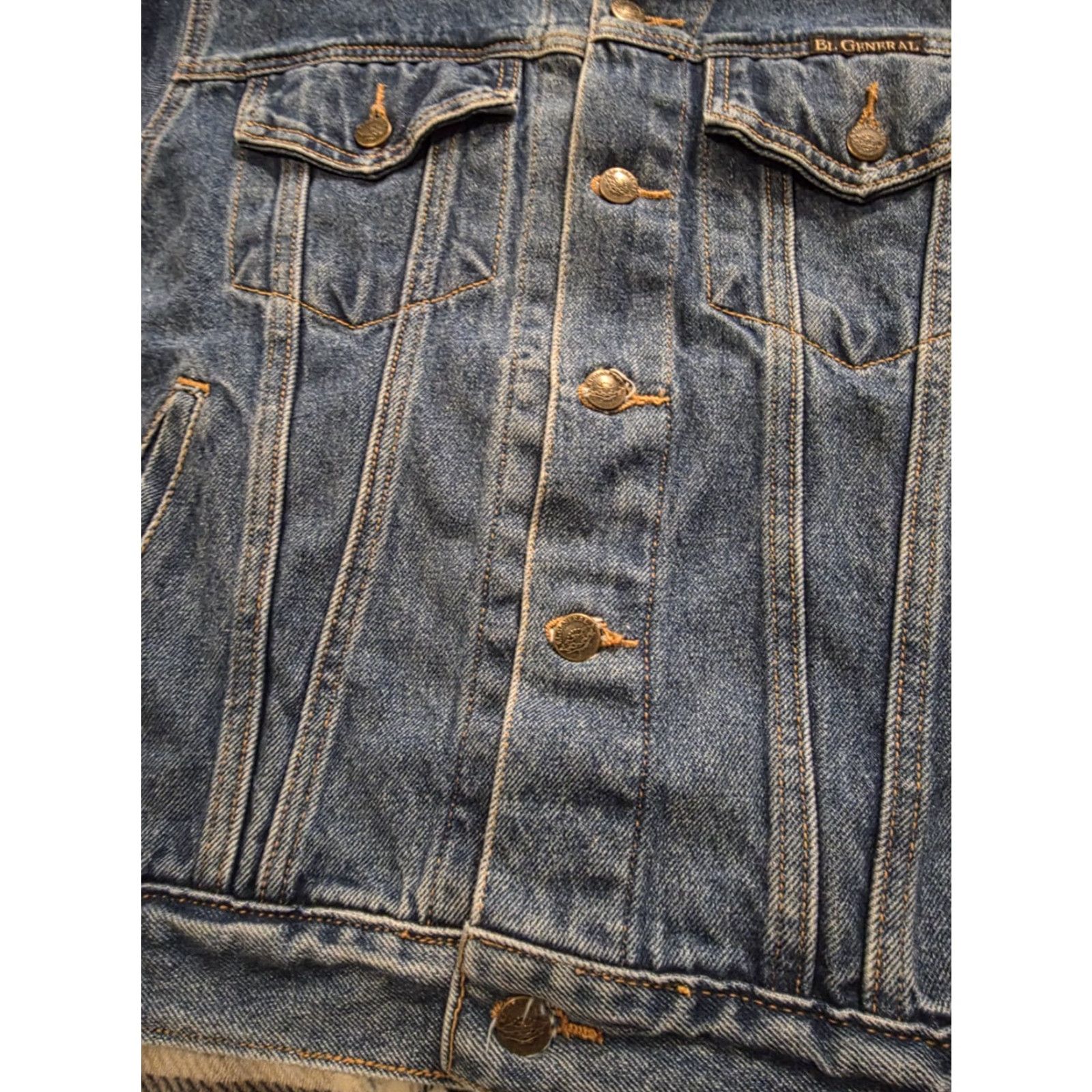 Denime VINTAGE El General Denim Trucker Jacket Embroidered Rodeo Bull Riding Men's M Blue 90s Western Casual Bomber Jacket Mens Size US M / EU 48-50 / 2 - 5 Thumbnail