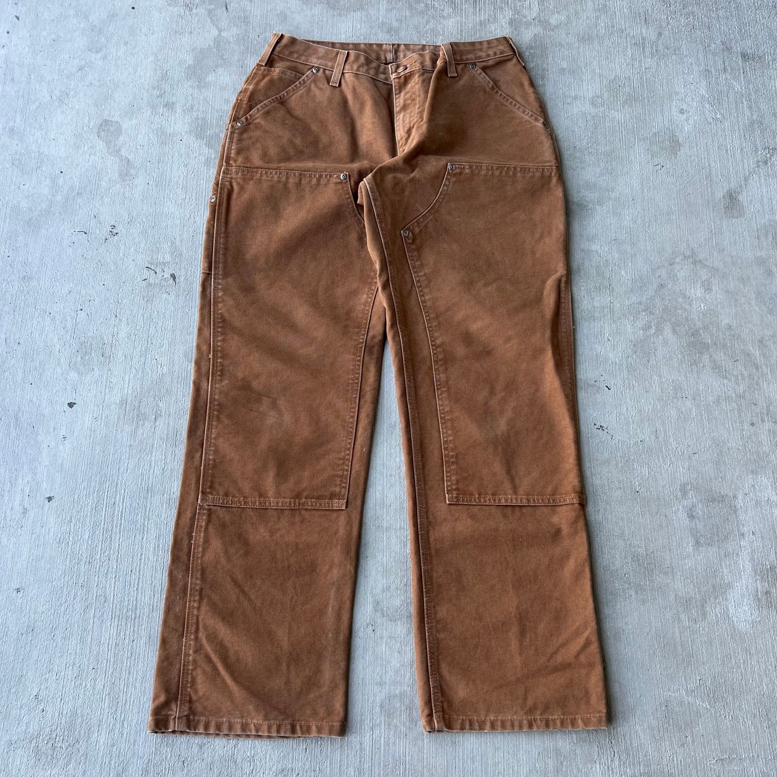 Carhartt × Vintage Carhartt brown WOMENS double knee work wear carpenter pants Size US 31 - 1 Thumbnail