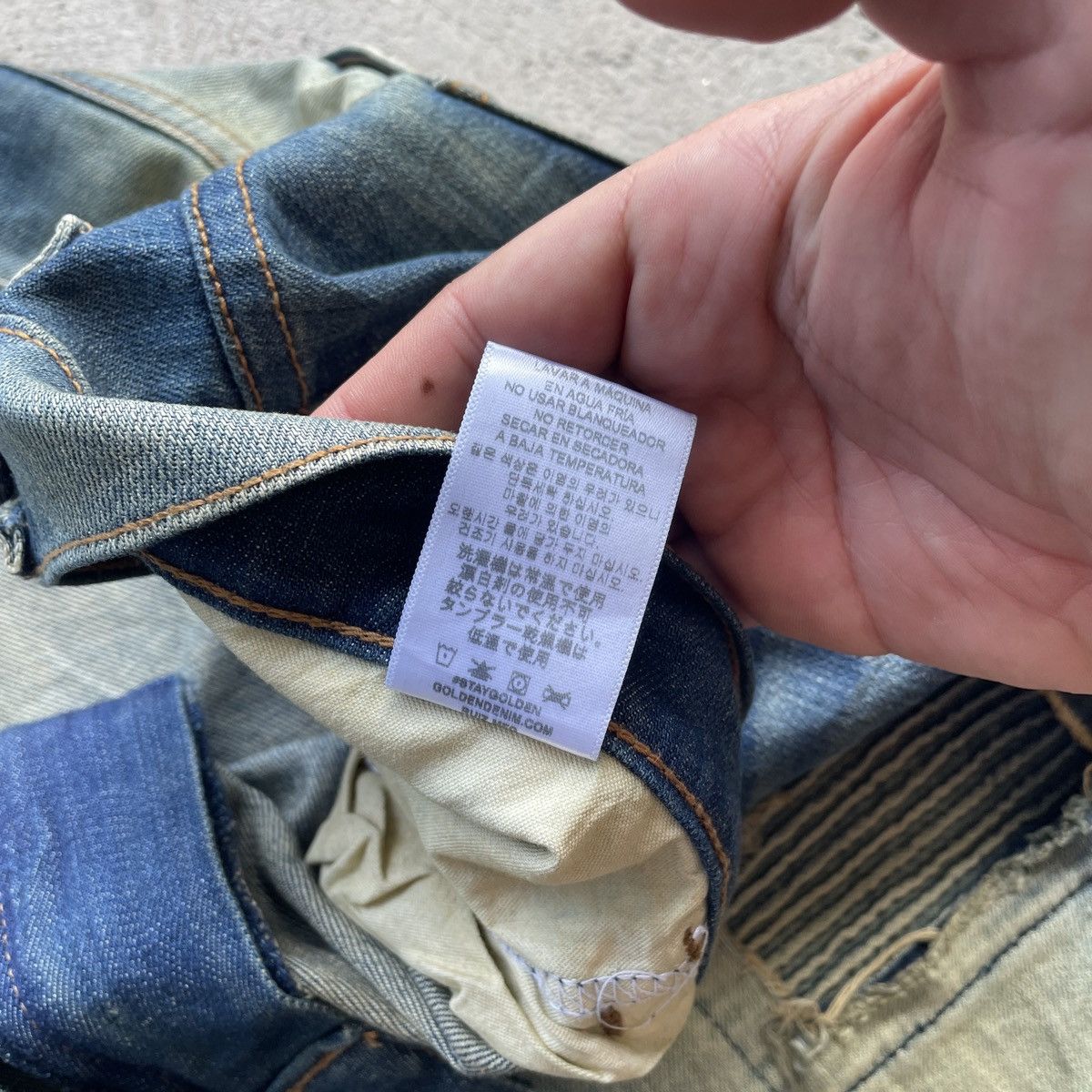 Beauty Beast × Jean W42💥 Vintage Golden Denim USA Double Knee Rusty Jeans Pants Size US 42 / EU 58 - 9 Thumbnail