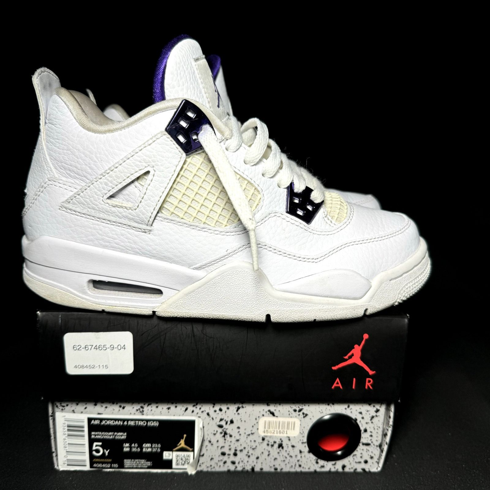 Jordan Brand × Nike Size 5 - Nike Air Jordan 4 Retro GS Purple Metallic Shoes Size US 5 / EU 37 - 1 Thumbnail