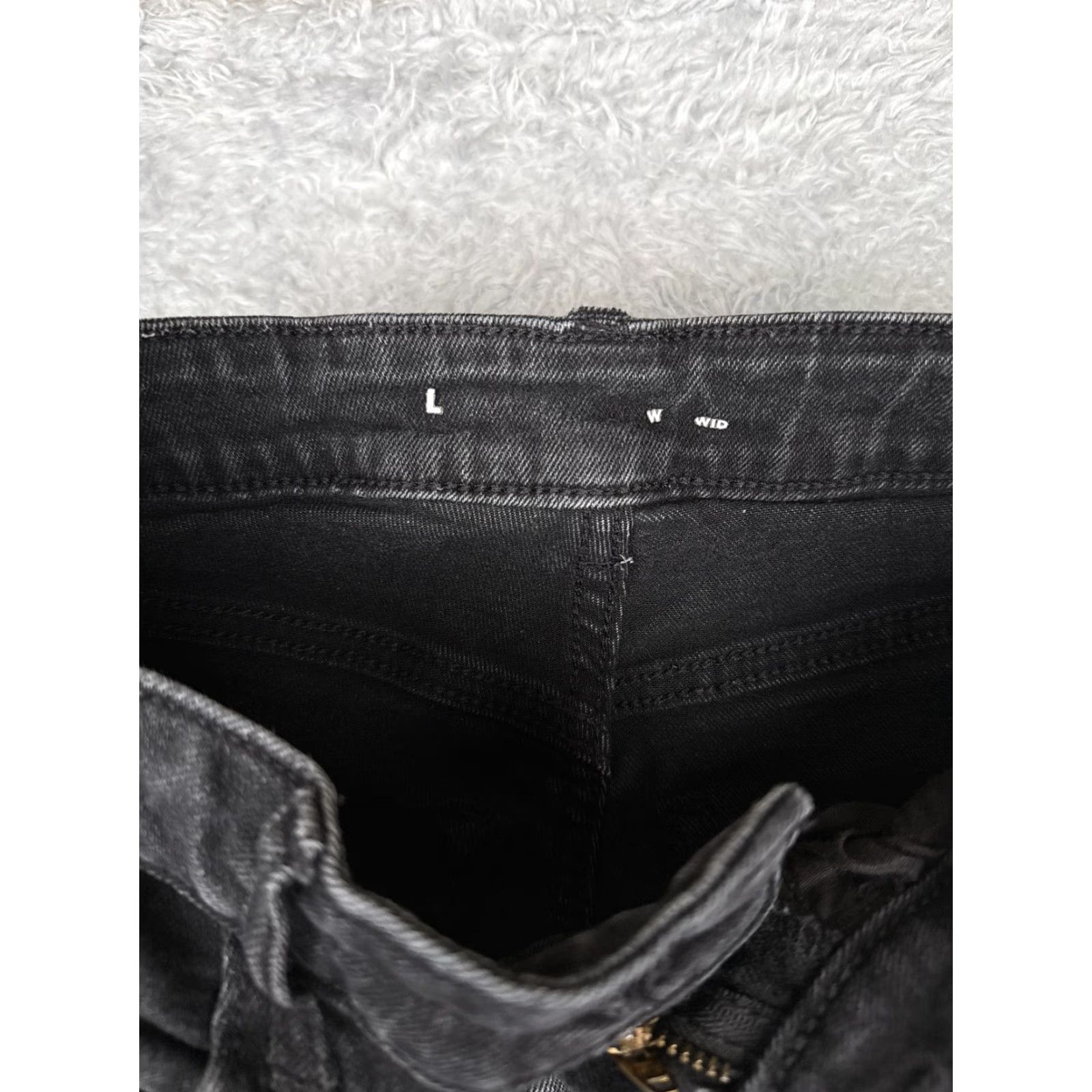Old Navy Old Navy Jeans Womens L Black Wide-Leg Denim High Rise Casual Stretch Pants Size 36" / US 14 / IT 50 - 7 Thumbnail