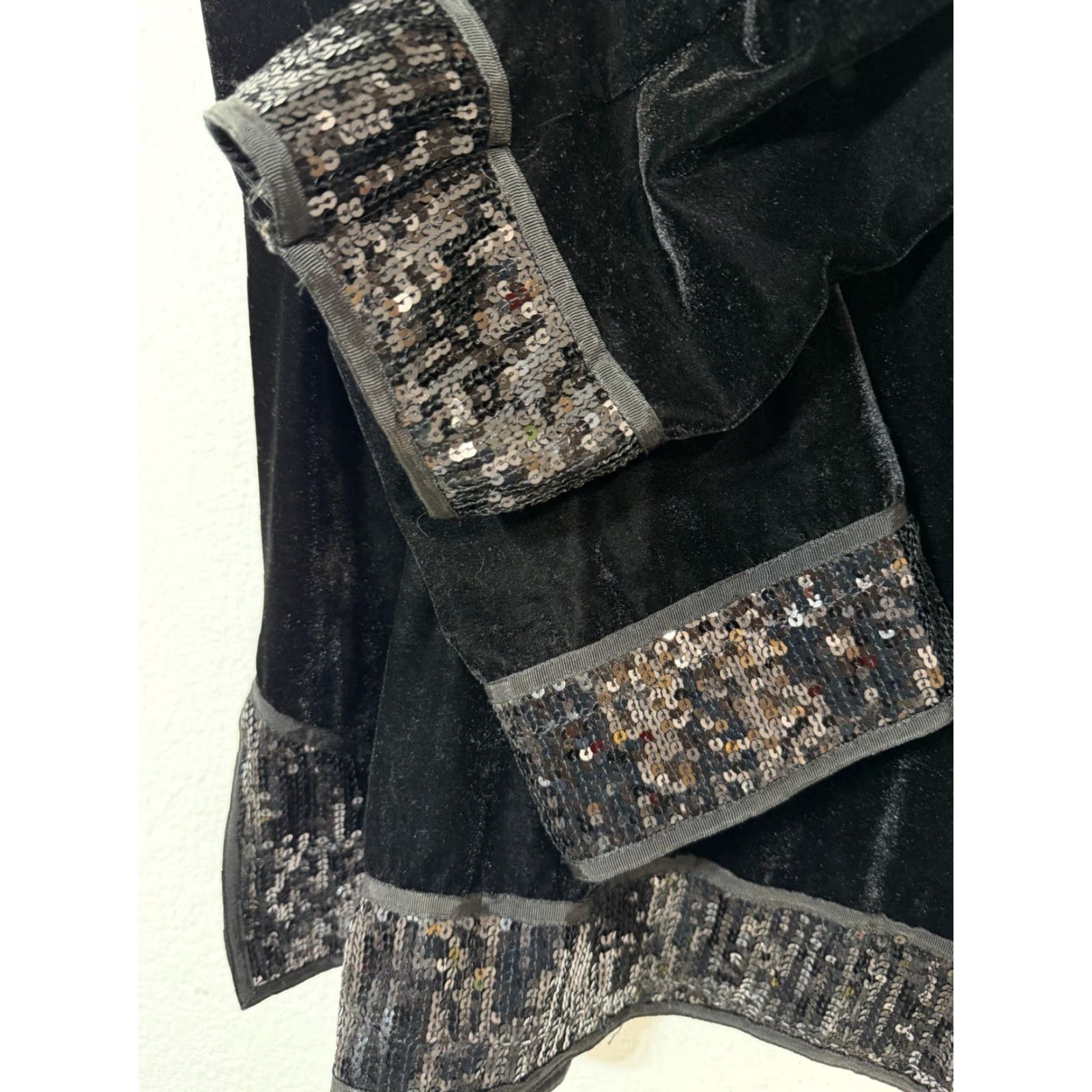 Vintage Victor Costa Black Velvet Sequin Tunic Top L Black Adult Womens Tunic Velvet Sequin Gothic Size L / US 10 / IT 46 - 7 Thumbnail