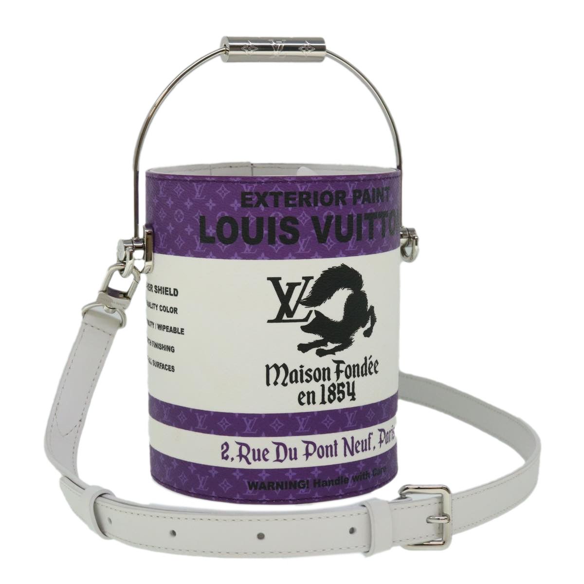 Louis Vuitton Lv Painted Can Shoulder Bag Pvc Leather Purple M81590 Auth 51895S, Women's