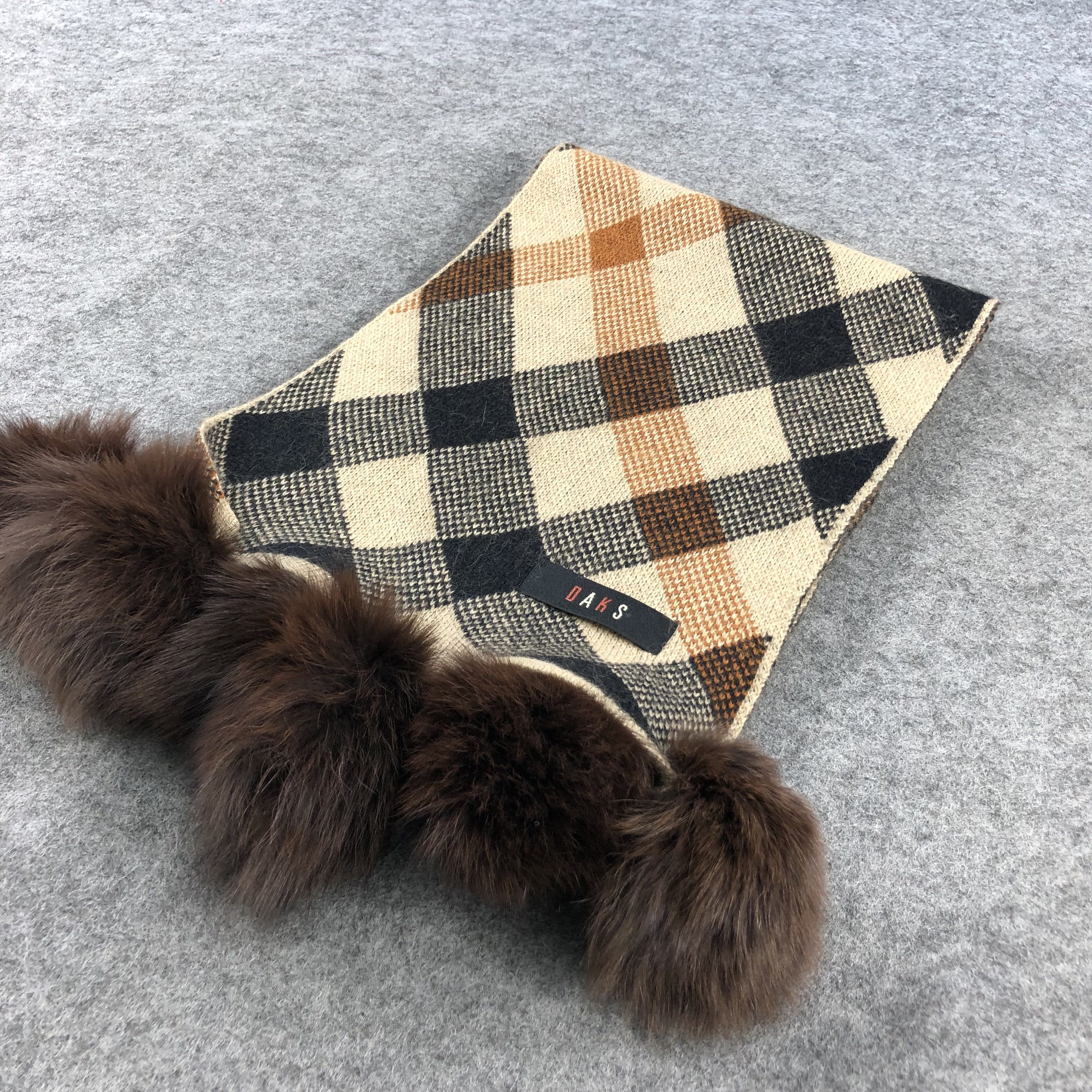 DAKS DAKS London Bobbles Argyle Wool Scarf Muffler V874 Size ONE SIZE - 3 Thumbnail