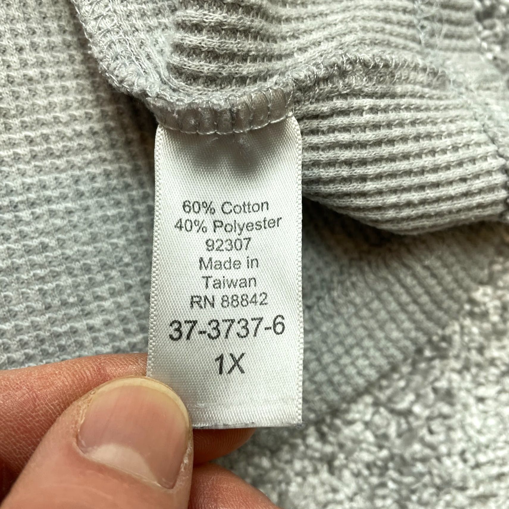 Vintage Woman Within Shirt Womens Plus Size 1X 22/24 Gray Short Sleeve Thermal Waffle Size XL / US 12-14 / IT 48-50 - 7 Thumbnail