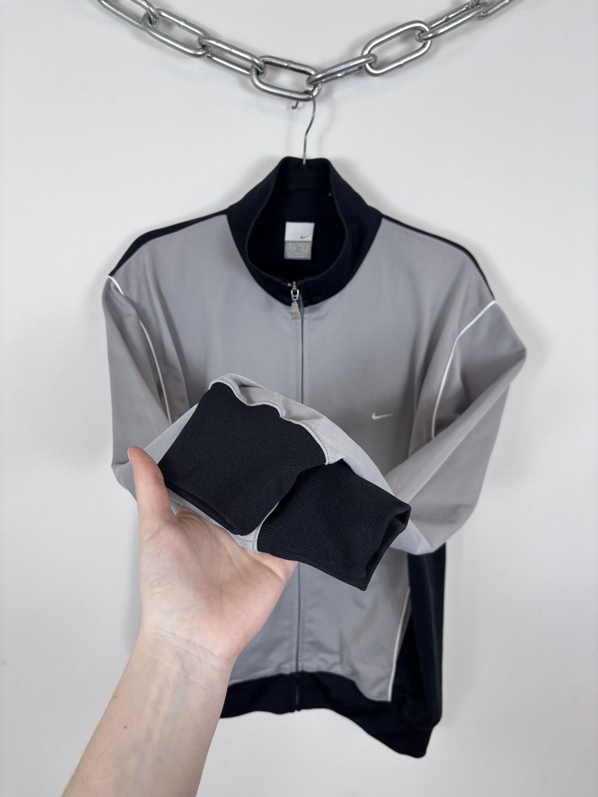 Nike Vintage Nike Y2K Swoosh Gray Retro Full Zip Track Top Jacket Size US M / EU 48-50 / 2 - 12 Thumbnail