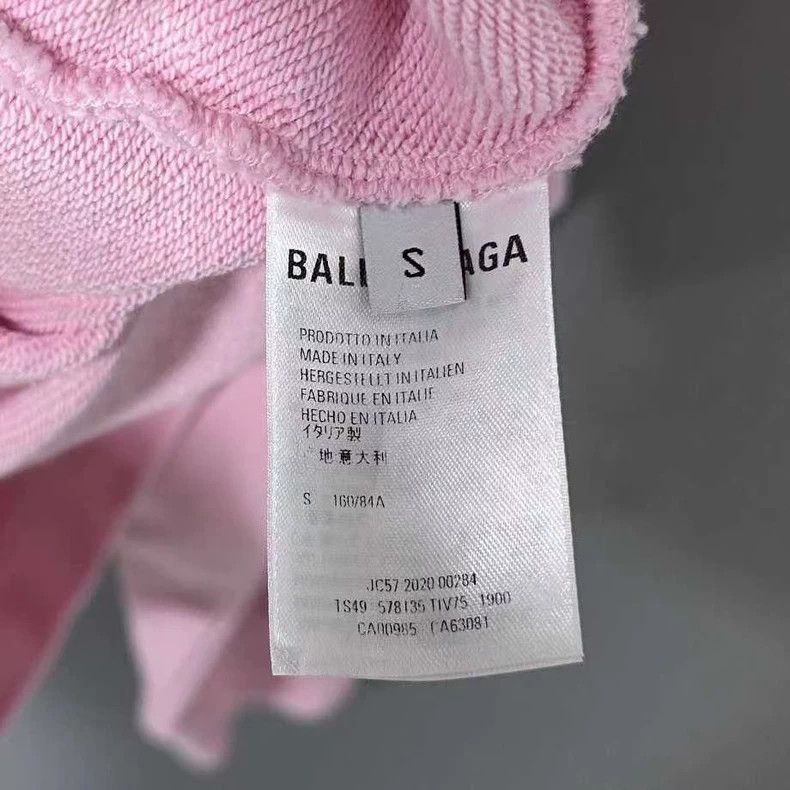 Balenciaga Balenciaga Pink CREW Letter Hoodie Sweatshirt Size US S / EU 44-46 / 1 - 5 Thumbnail