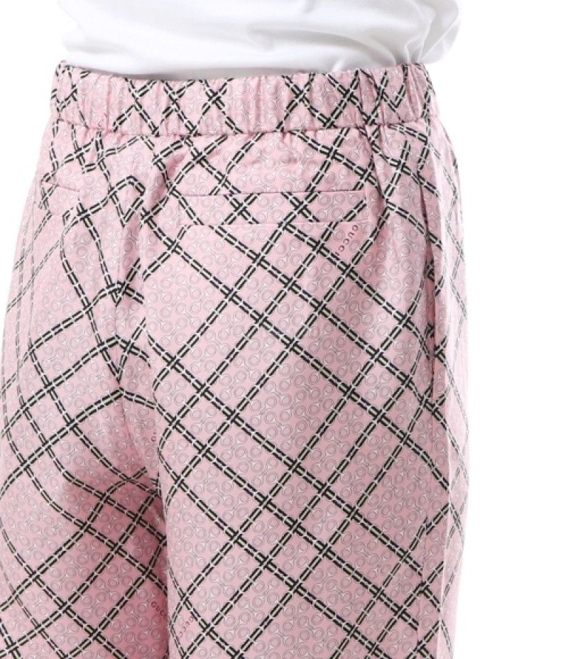 Gucci o1la5ras0526 Printed Silk Twill Trousers in Pink Size 26" / US 2 / IT 38 - 8 Thumbnail