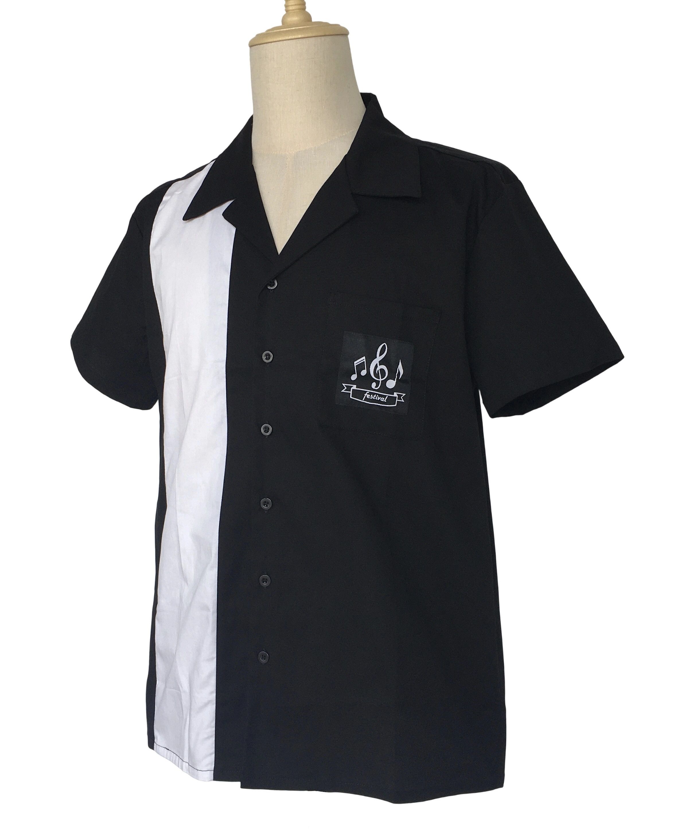Other Black Men Shirts Patch Pocket White Panel Vintage Style Size US L / EU 52-54 / 3 - 2 Thumbnail