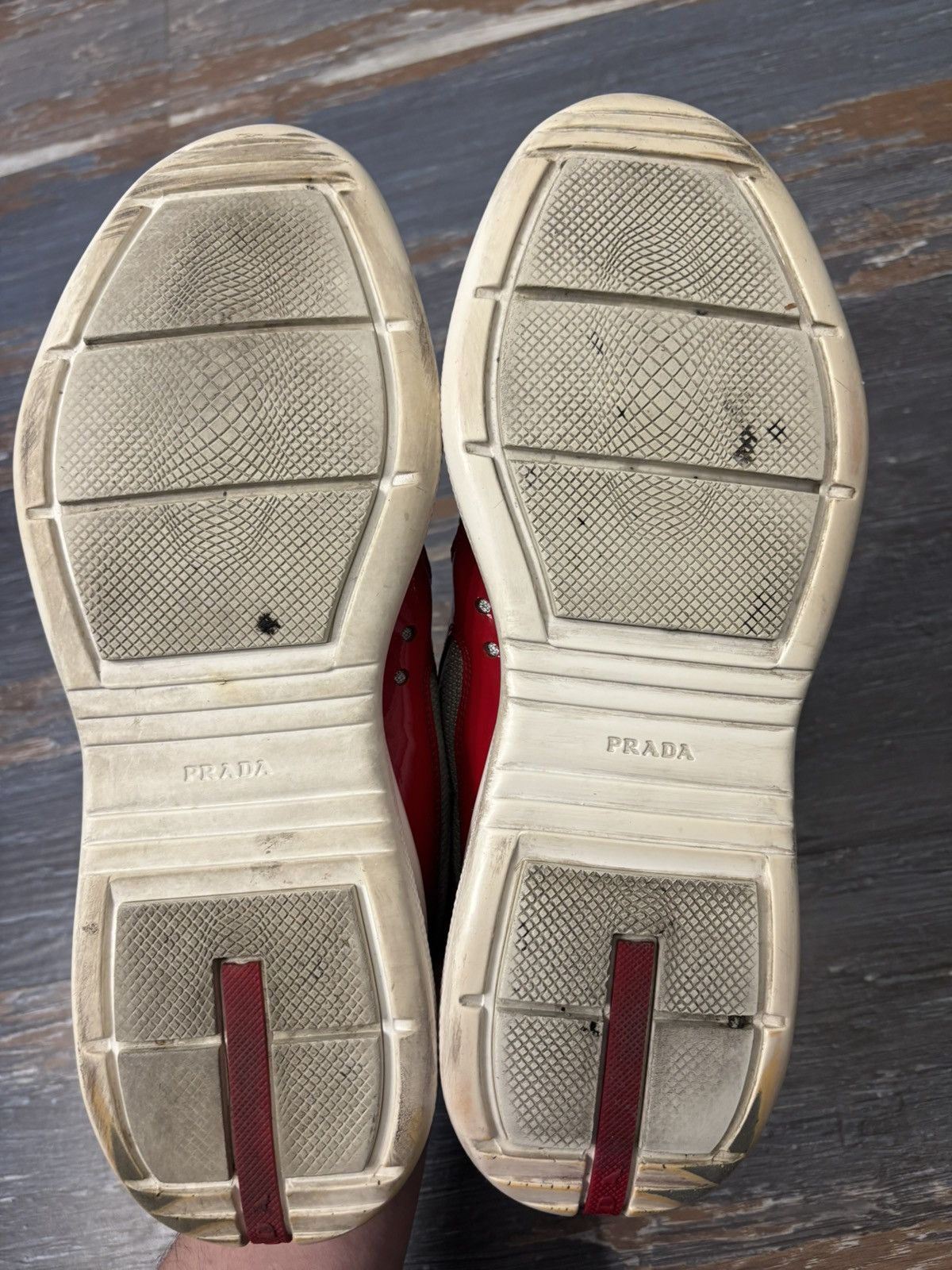 Prada Prada Americas Cup Red Patent Leather Size 11 Size US 11 / EU 44 - 6 Thumbnail