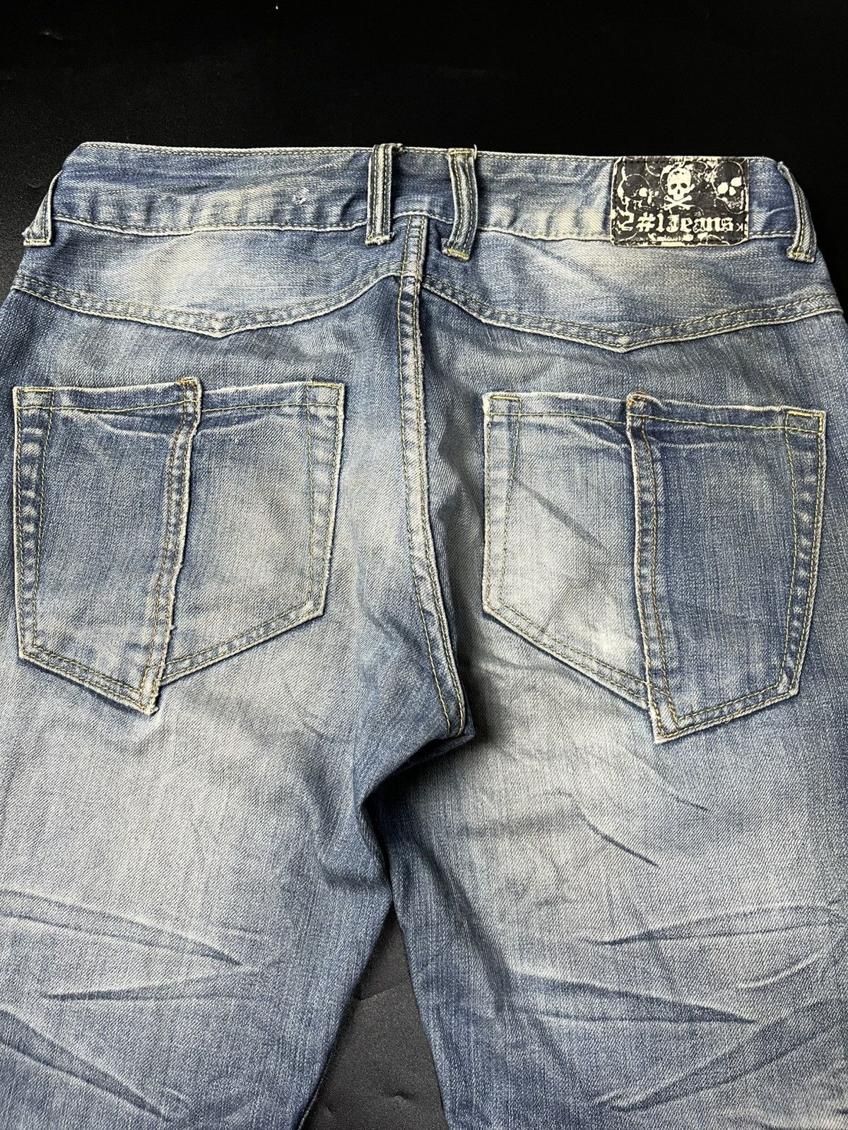 If Six Was Nine × Japanese Brand × Le Grande Bleu (L.G.B.) Japanese 2#1 jeans jesus love You flare distressed Size US 31 - 8 Thumbnail