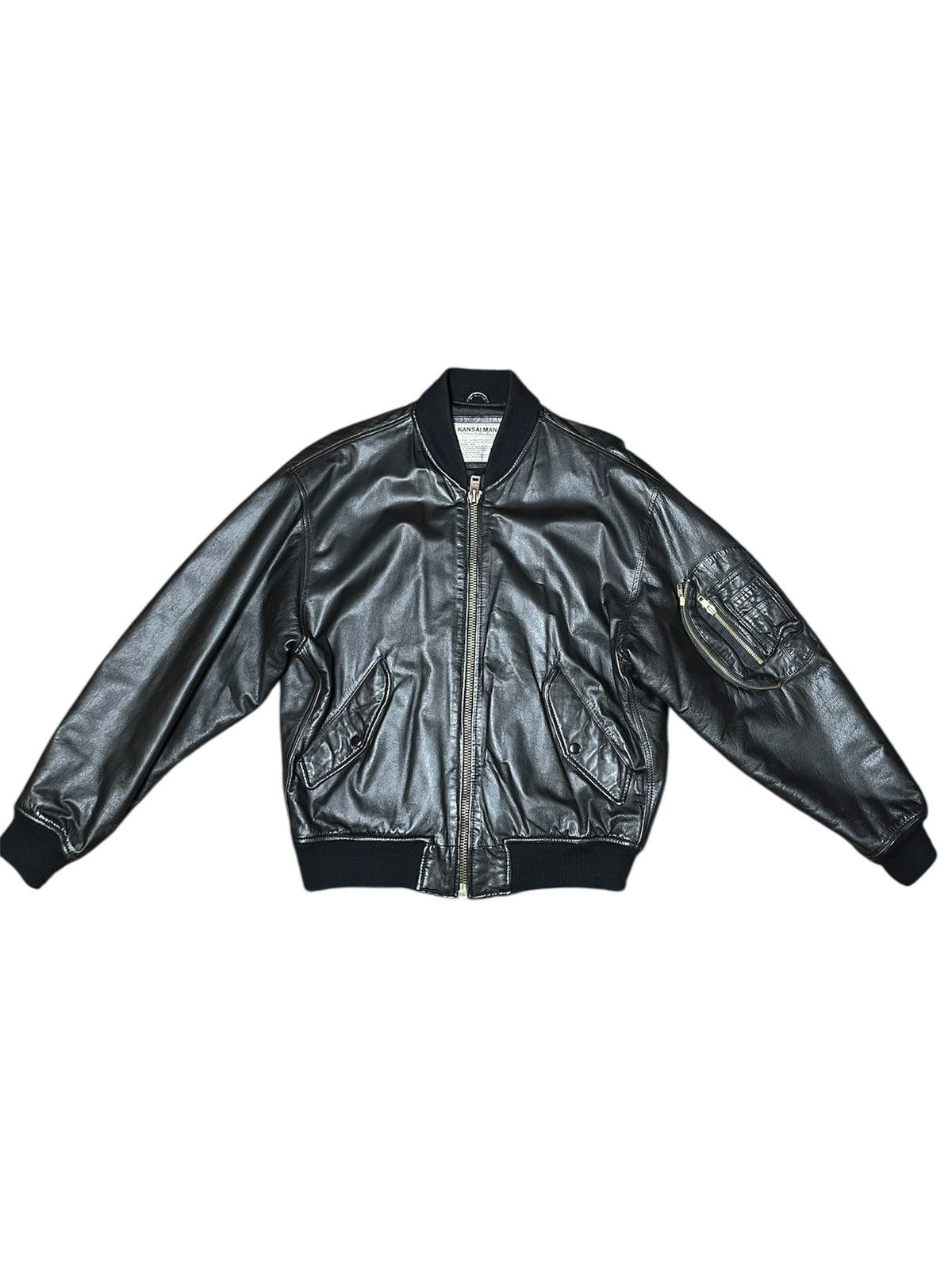 Kansai Yamamoto Kansai Man Leather Bomber Size US M / EU 48-50 / 2 - 2 Thumbnail