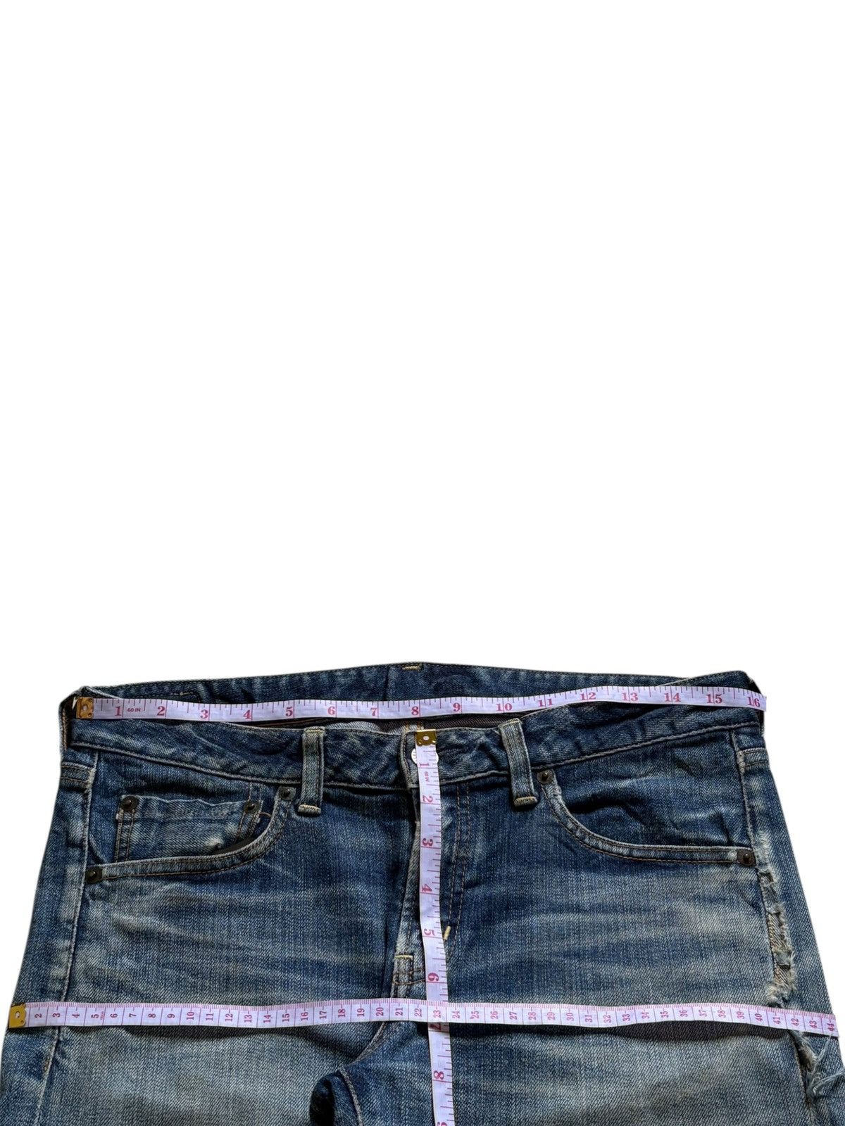 FOB Factory × Japanese Brand Vintage Fob Factory Selvedge Mud Wash Distressed Ripped Jean Size US 32 / EU 48 - 12 Thumbnail