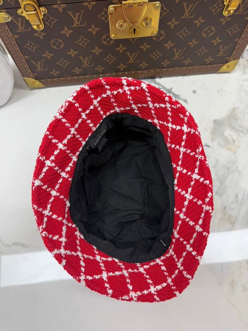 Chanel New Chanel Red Plaid Fisherman Hat Size ONE SIZE - 5 Thumbnail